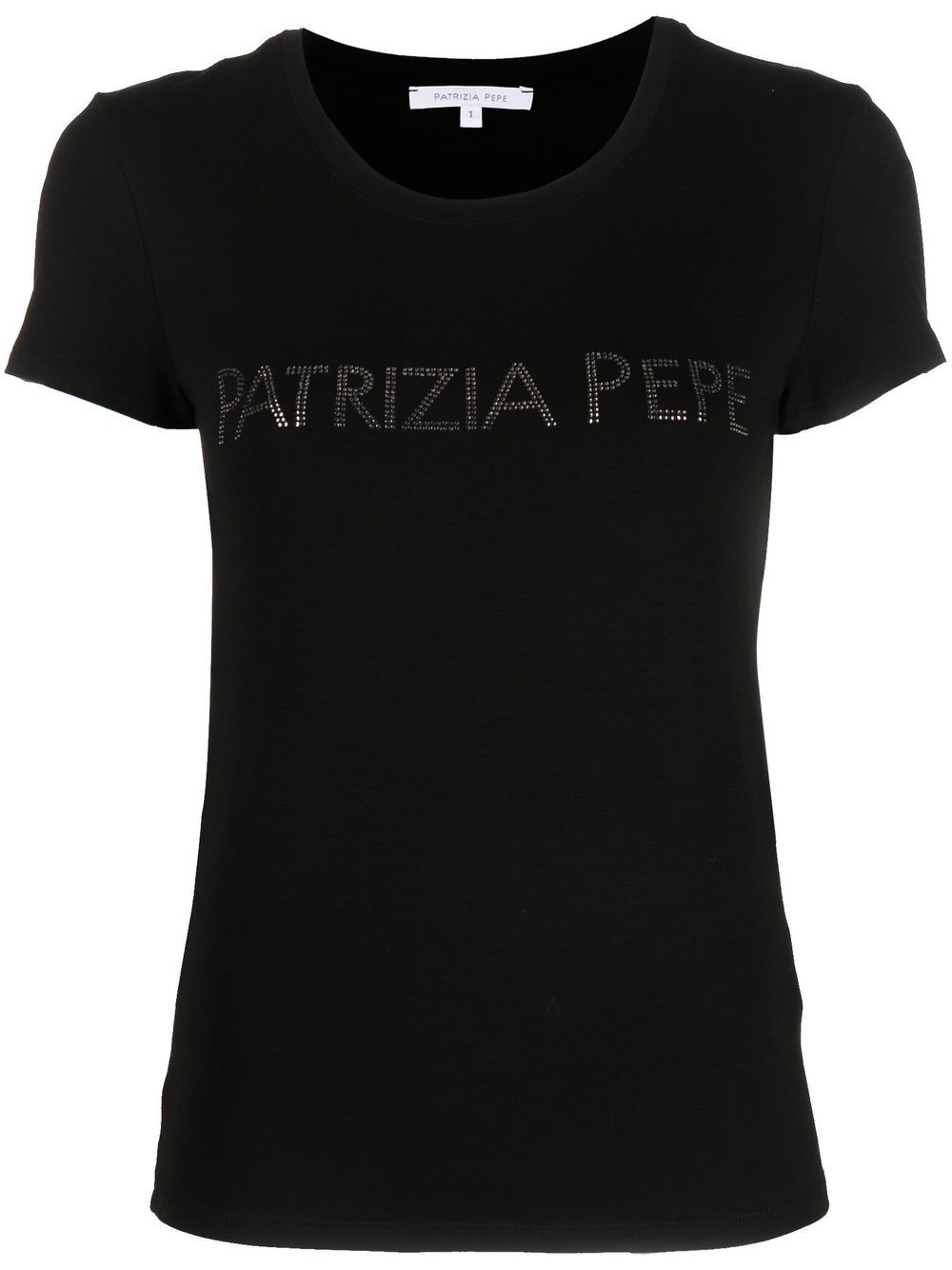 Patrizia Pepe 水钻logo T恤 - 黑色