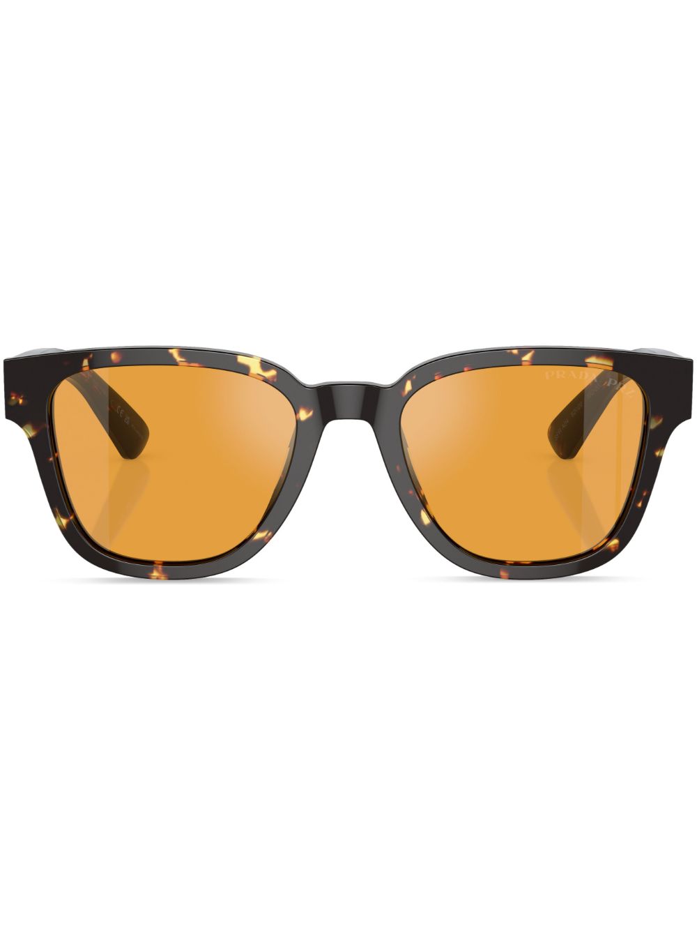 Prada Eyewear D字形镜框玳瑁纹效果太阳眼镜 - 褐色