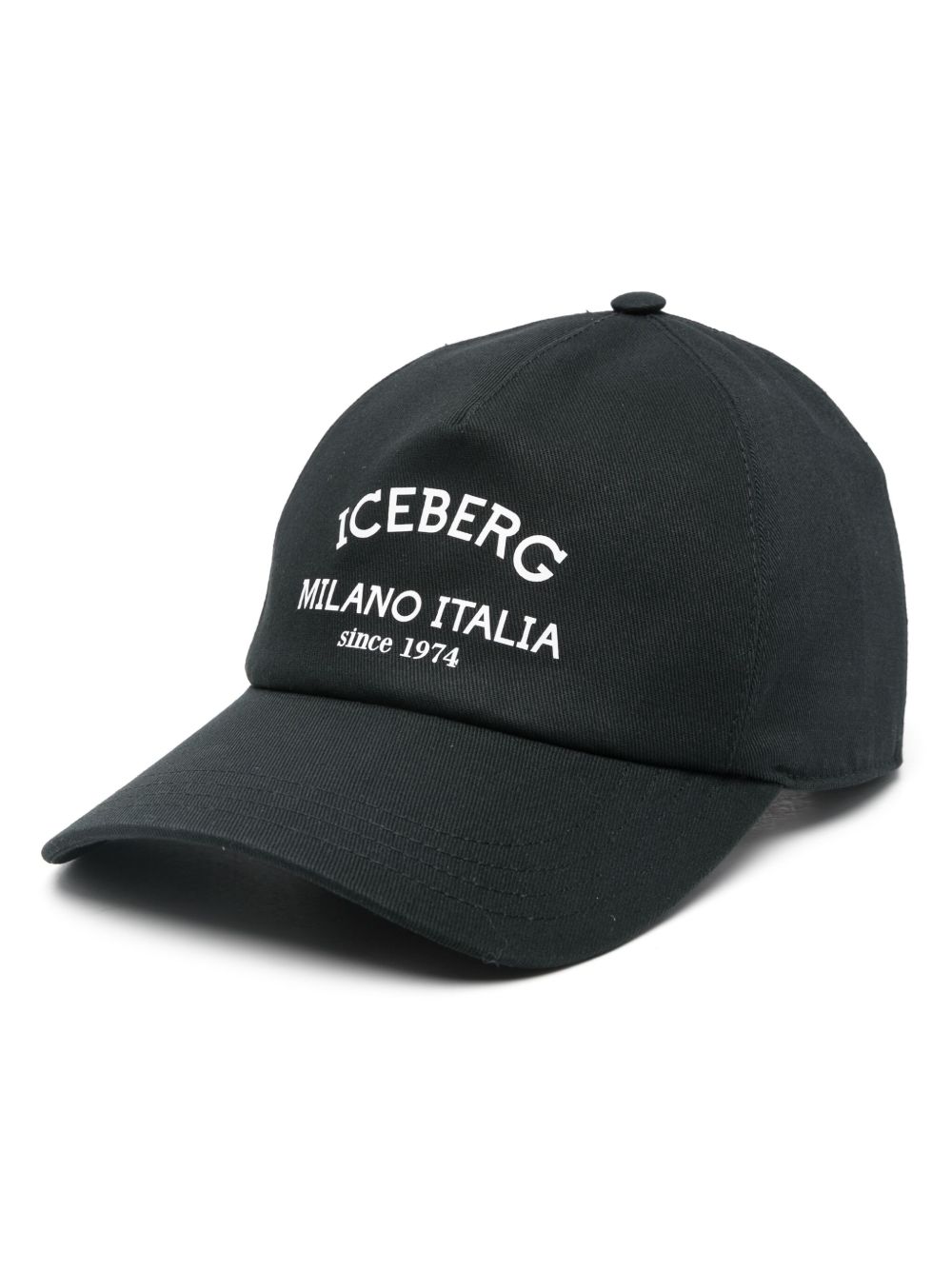 Iceberg logo印花棒球帽 - 黑色