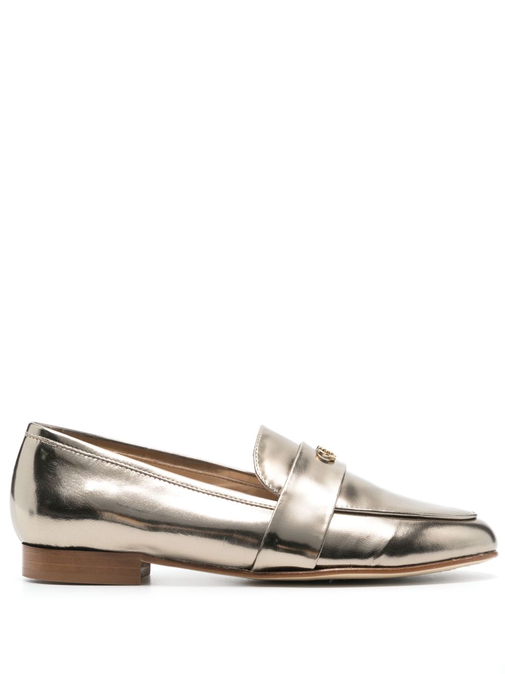 Casadei logo标牌金属感乐福鞋 - 金色