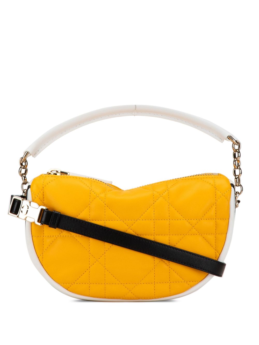 Christian Dior Pre-Owned Cannage Dior Vibe Hobo 小号小羊皮斜挎包（2022年典藏款） - 黄色