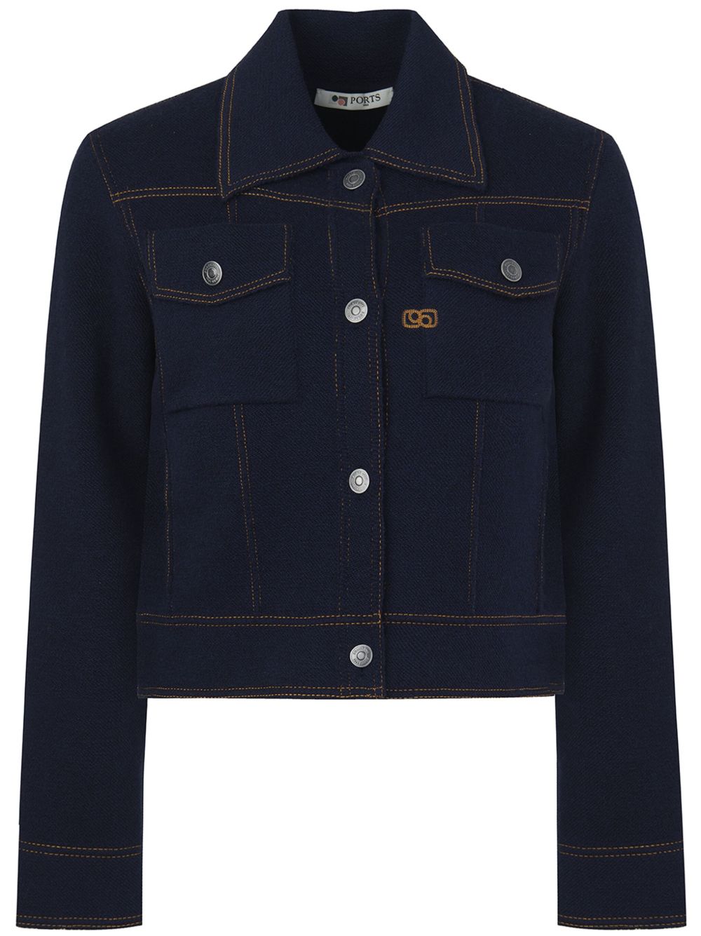 Ports 1961 logo刺绣夹克 - 蓝色