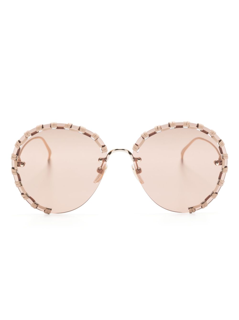 Chloé Eyewear Idora 圆框太阳眼镜 - 金色