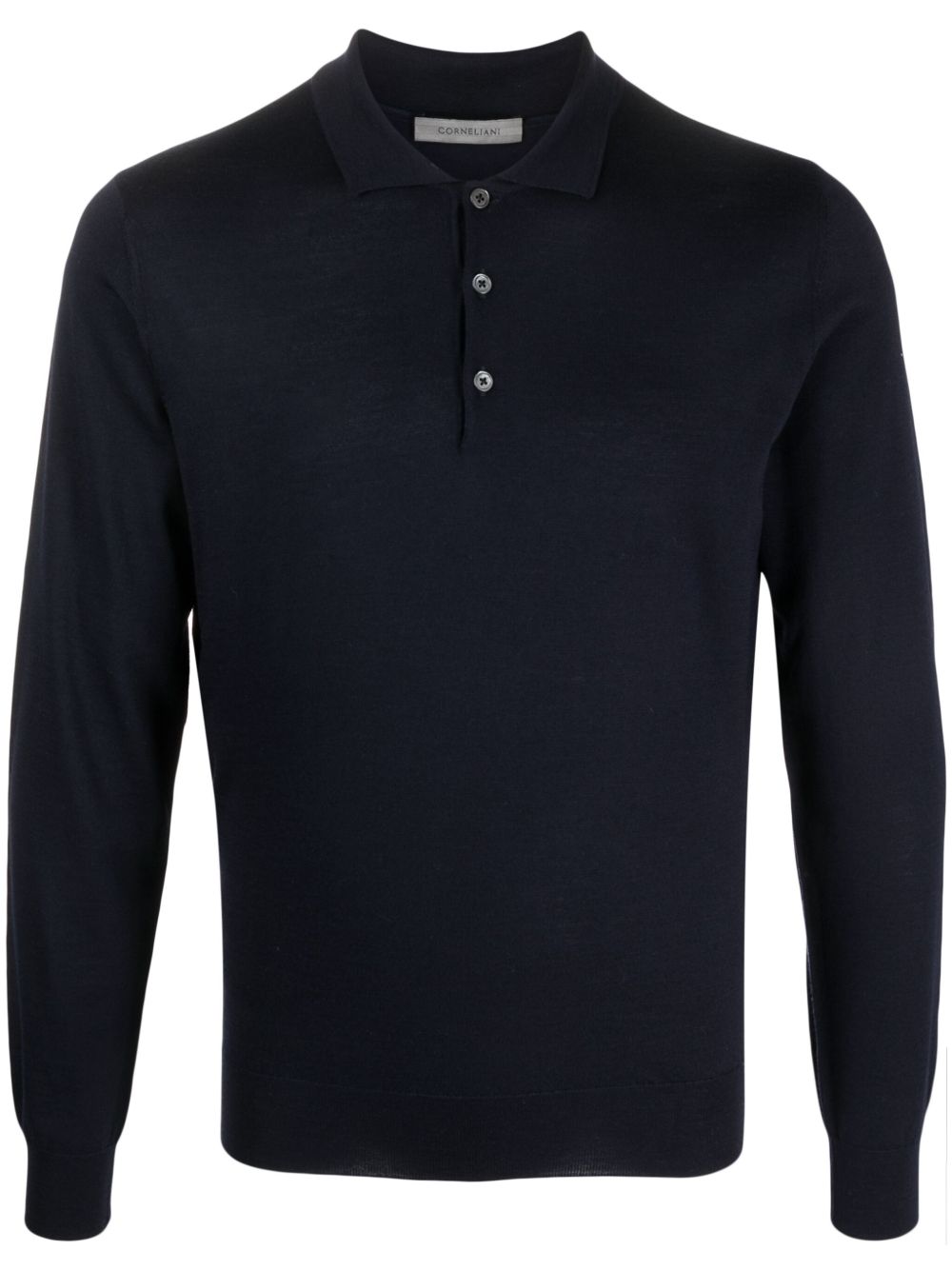 Corneliani 120's 初剪羊毛polo衫 - 蓝色