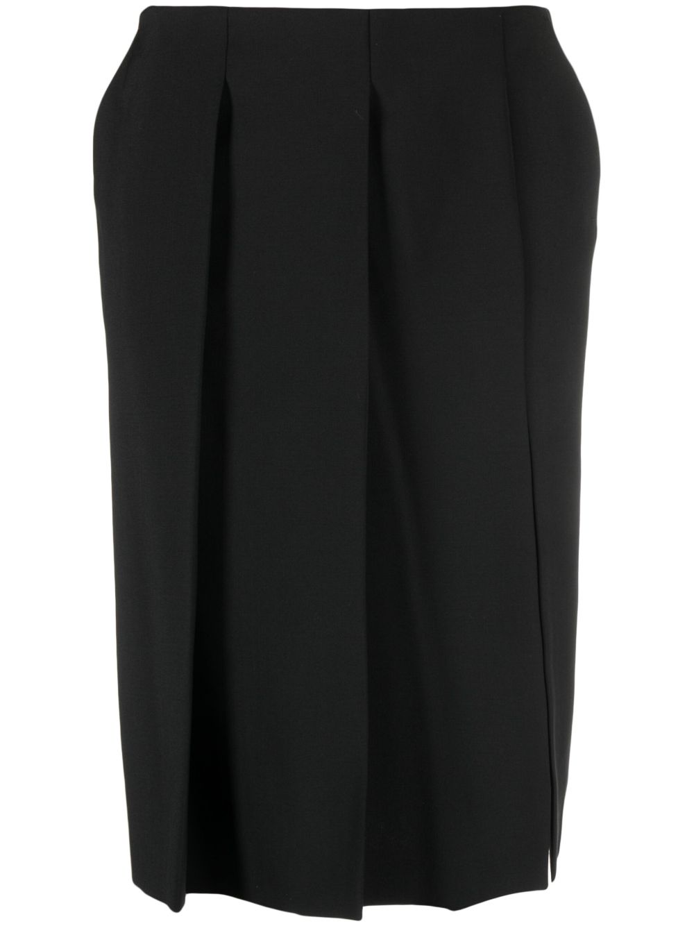 Sportmax 褶饰初剪羊毛半身裙 - 黑色
