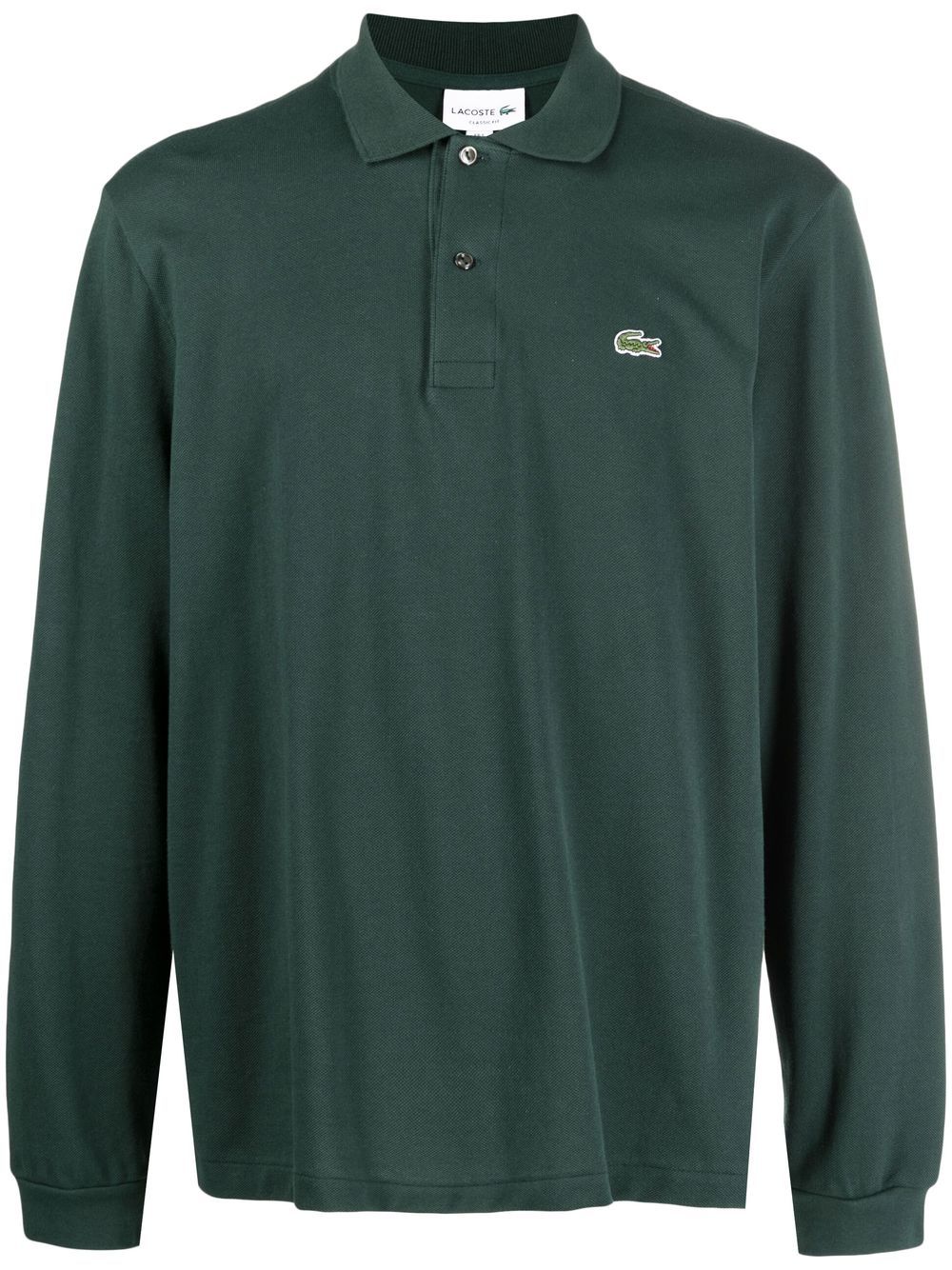 Lacoste logo刺绣长袖polo衫 - 绿色