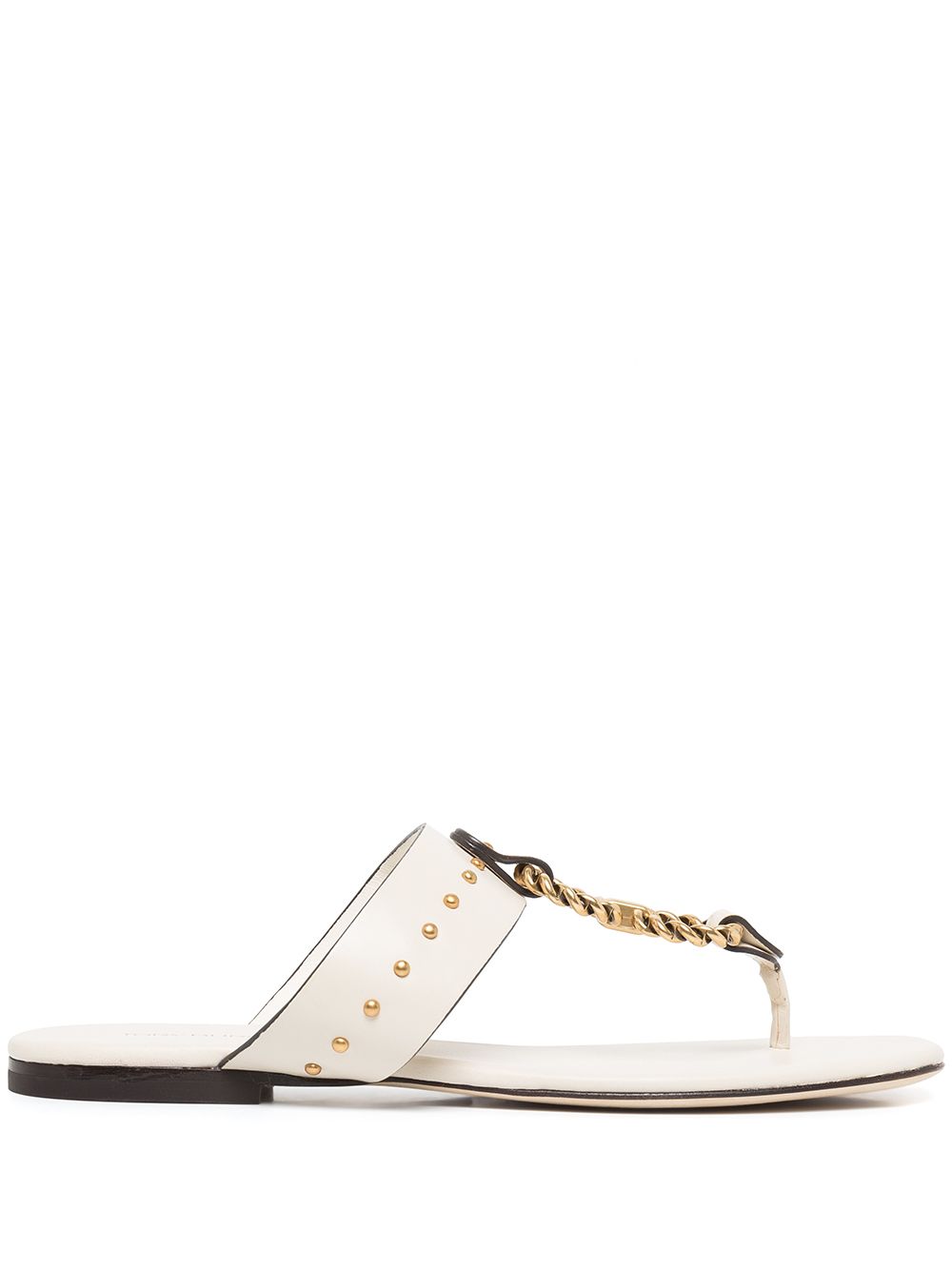 Tory Burch 复古标牌凉鞋 - 白色
