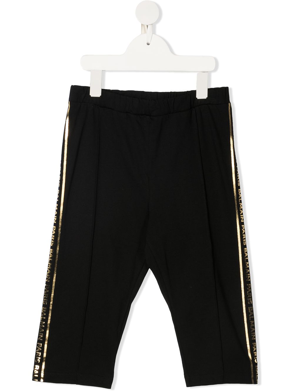 Balmain Kids 巴尔曼 侧条纹运动裤 - 黑色