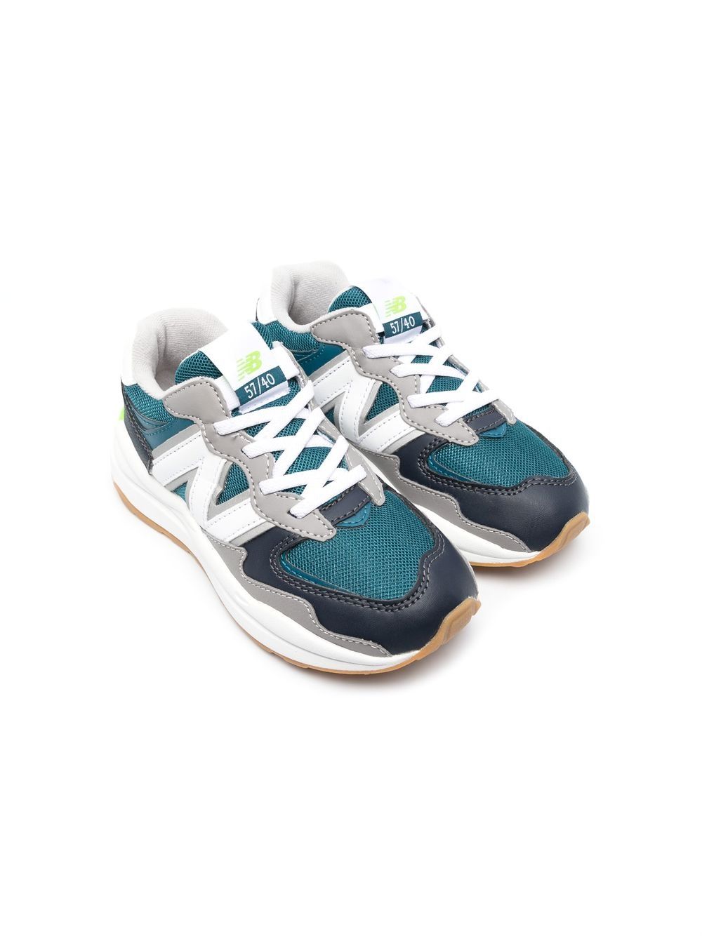 New Balance Kids 标贴系带运动鞋 - 蓝色