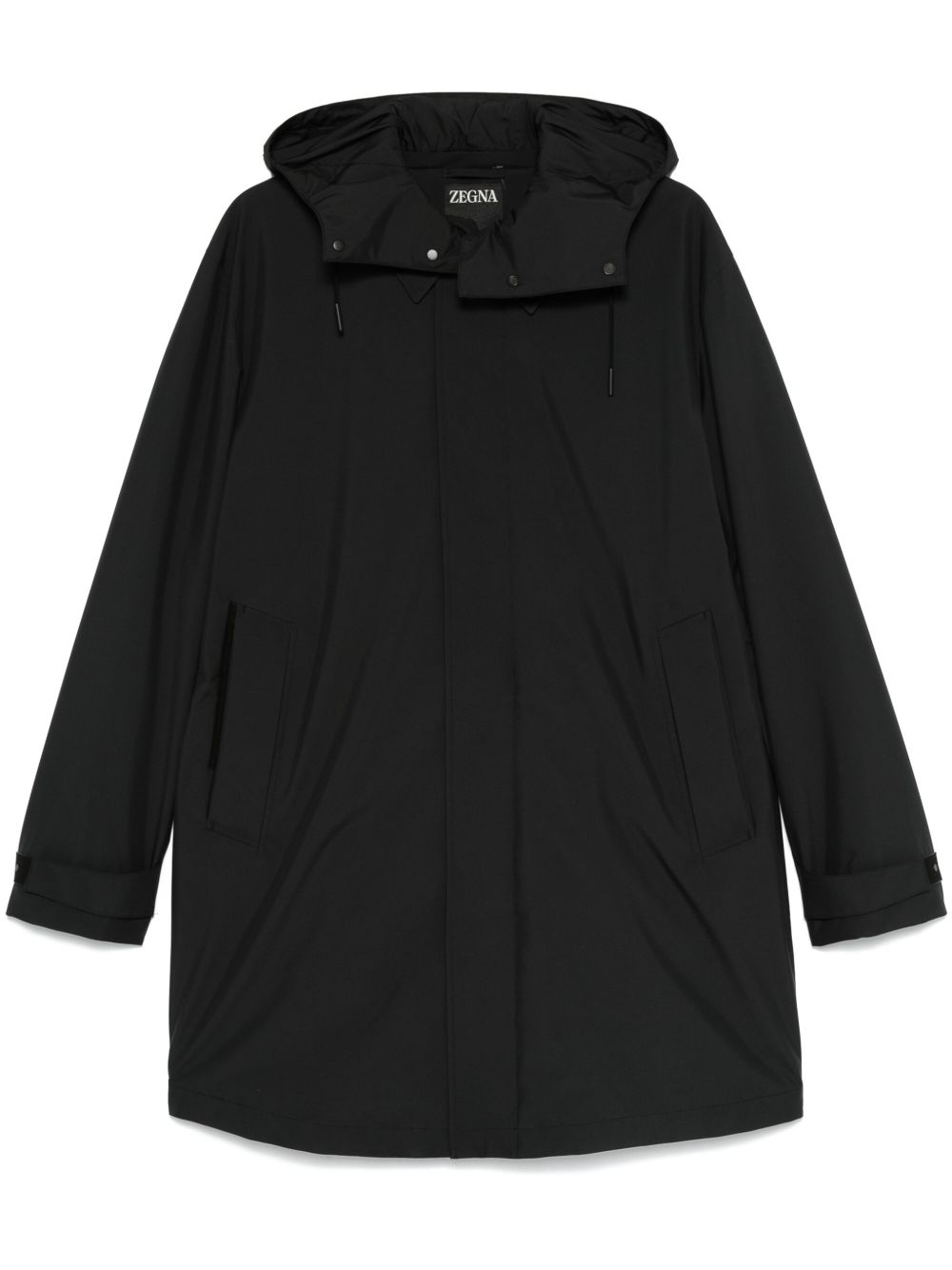 Zegna 连帽雨衣 - 黑色