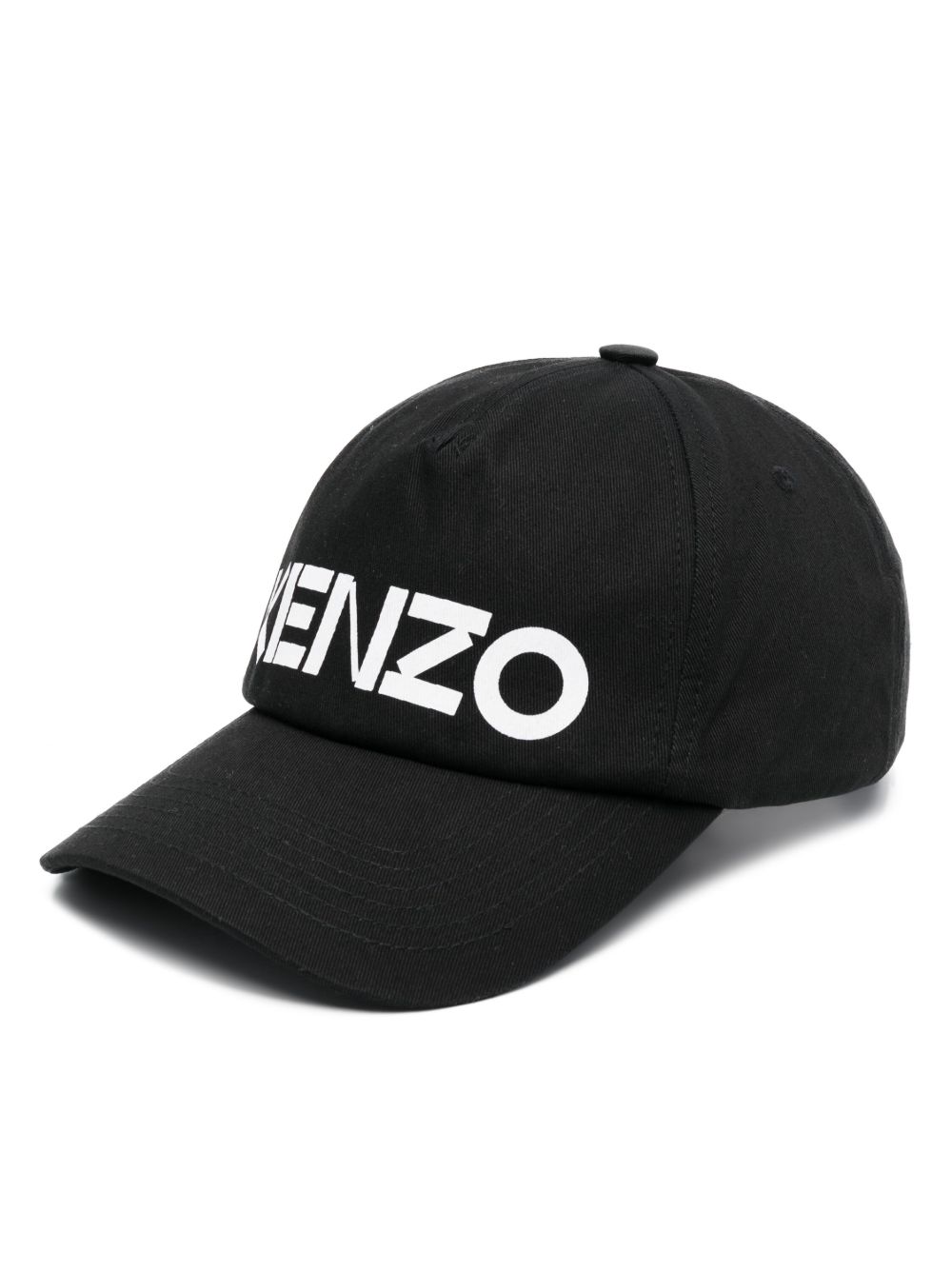 Kenzo logo印花棉棒球帽 - 黑色