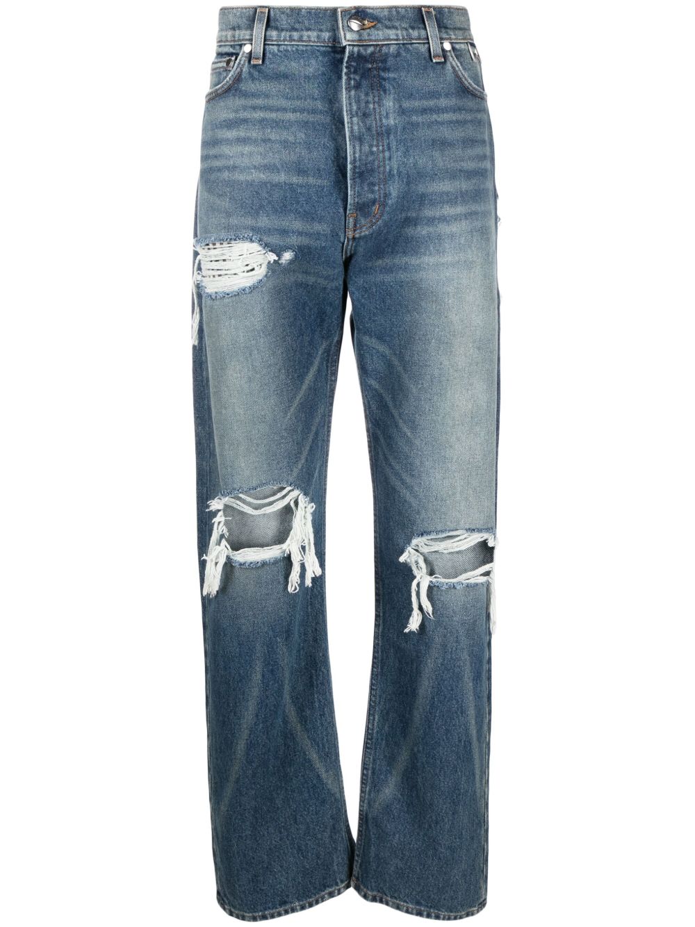 RHUDE Boxer 仿旧直筒牛仔裤 - 蓝色