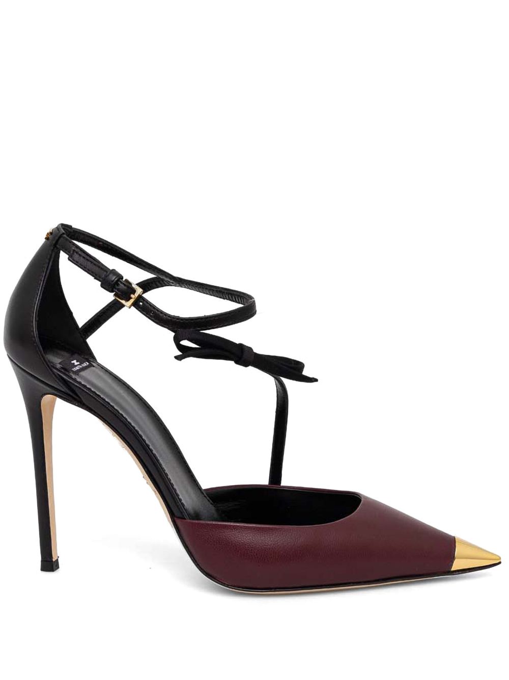 Elisabetta Franchi 双色皮质高跟鞋（10.5厘米） - 黑色