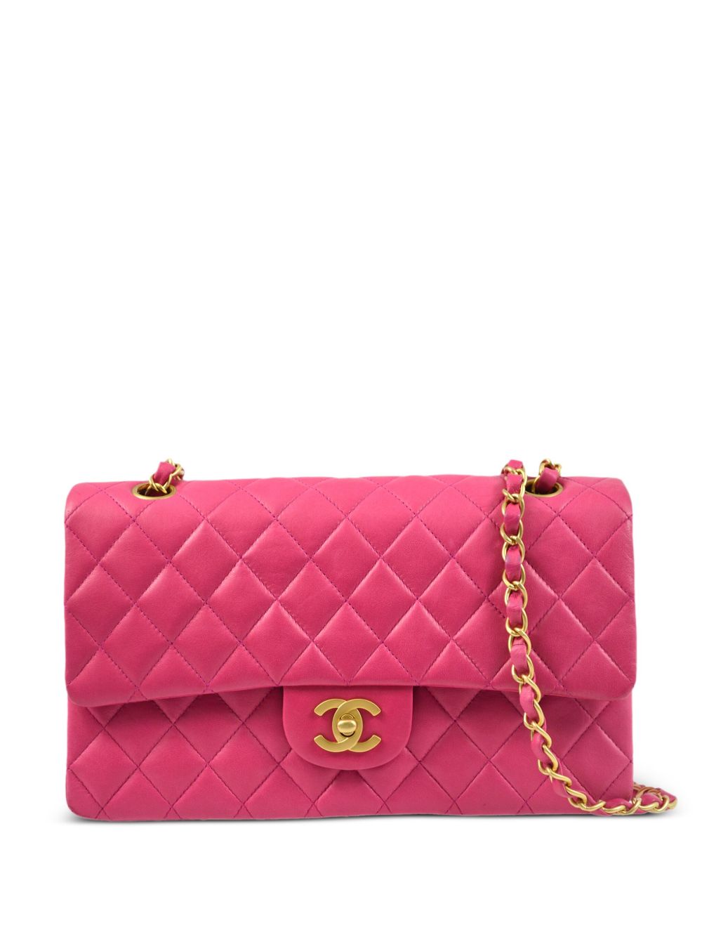 CHANEL Pre-Owned Double Flap 中号单肩包（2000年典藏款） - 粉色