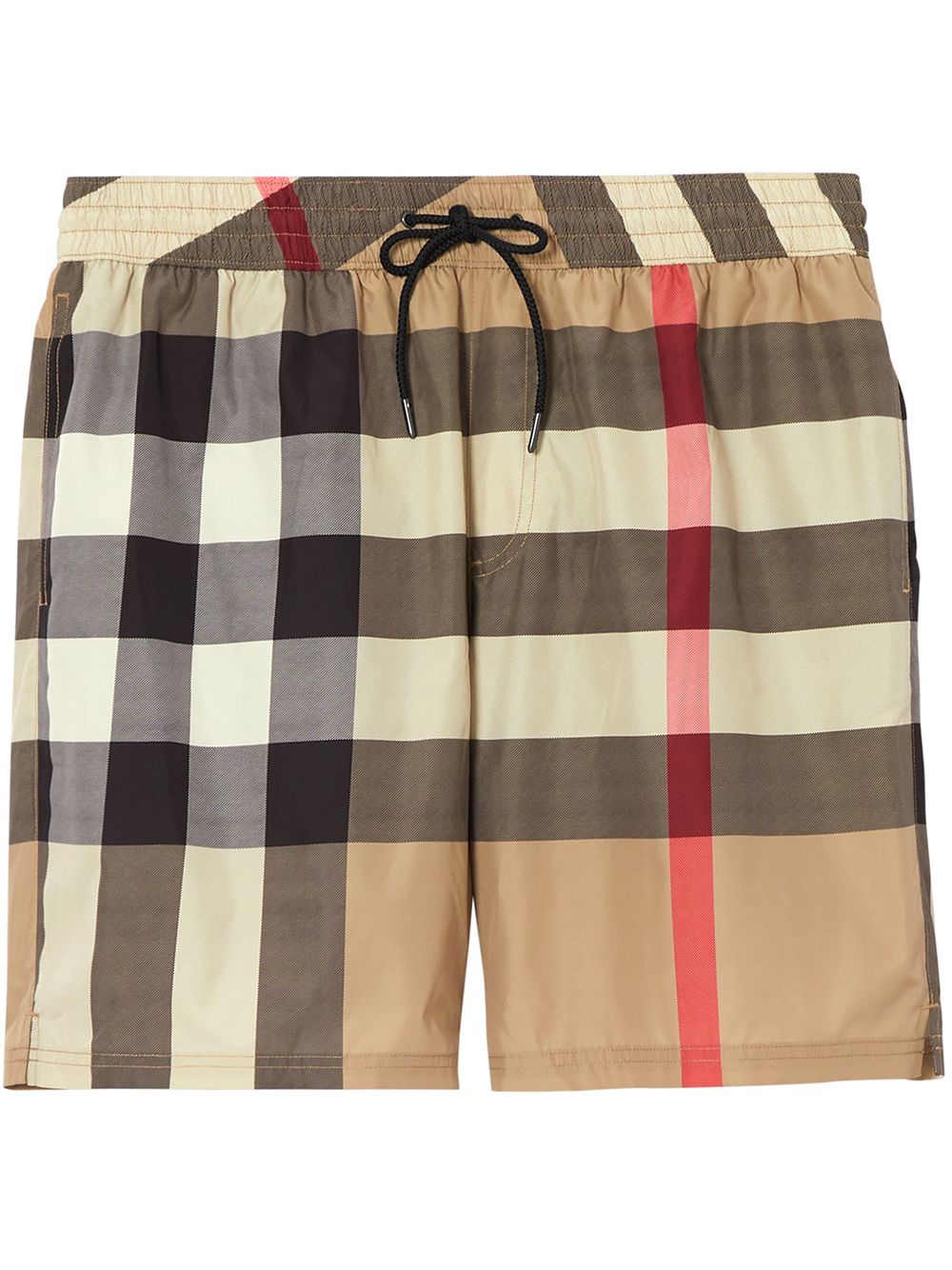 Burberry 博柏利 抽绳系带格纹泳裤 - 中性色