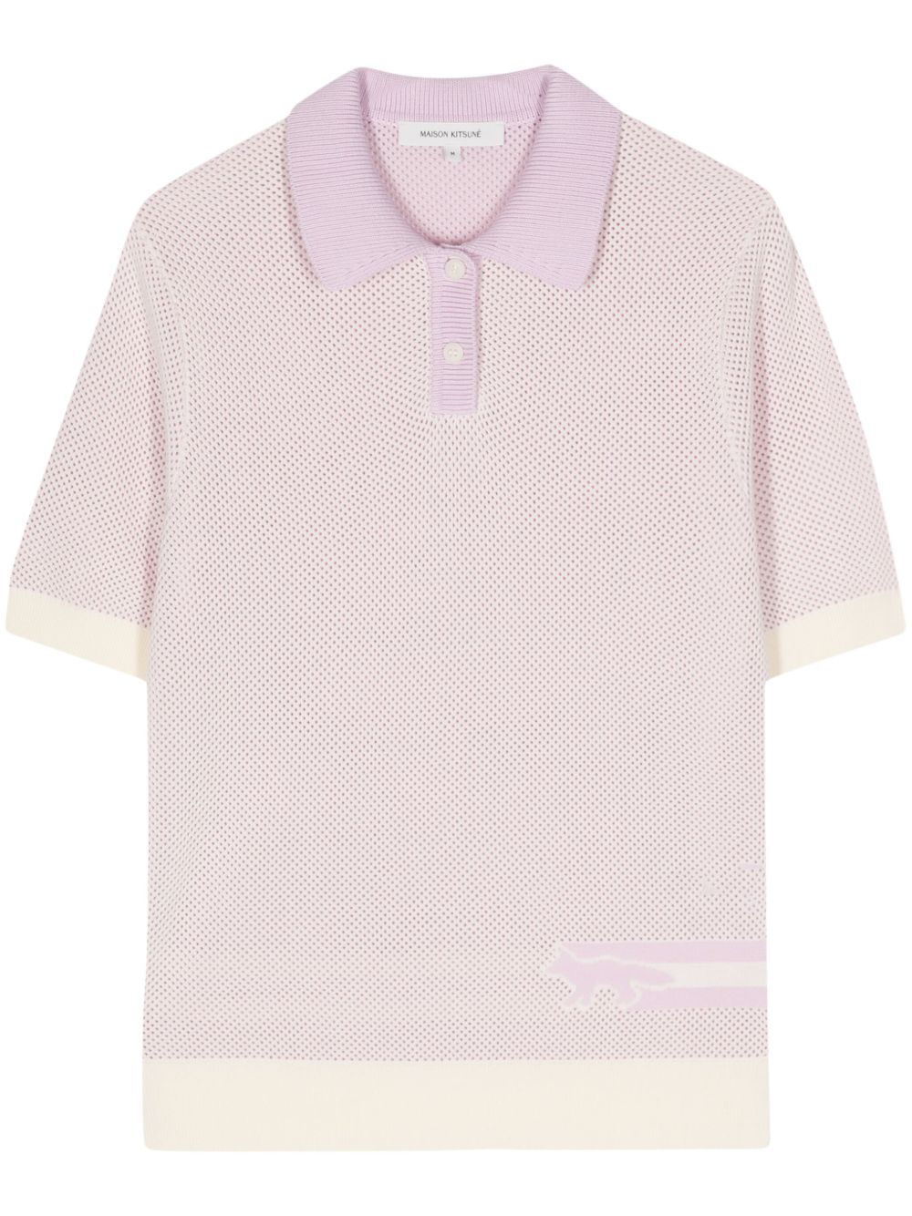 Maison Kitsuné Flash Fox 针织polo领上衣 - 粉色