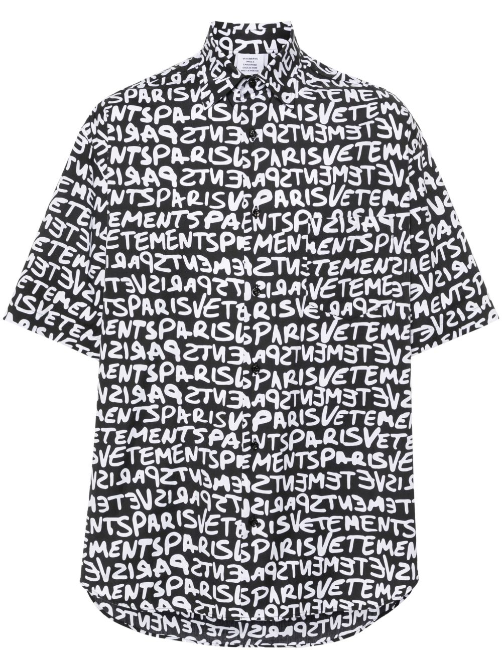 VETEMENTS logo印花棉衬衫 - 黑色