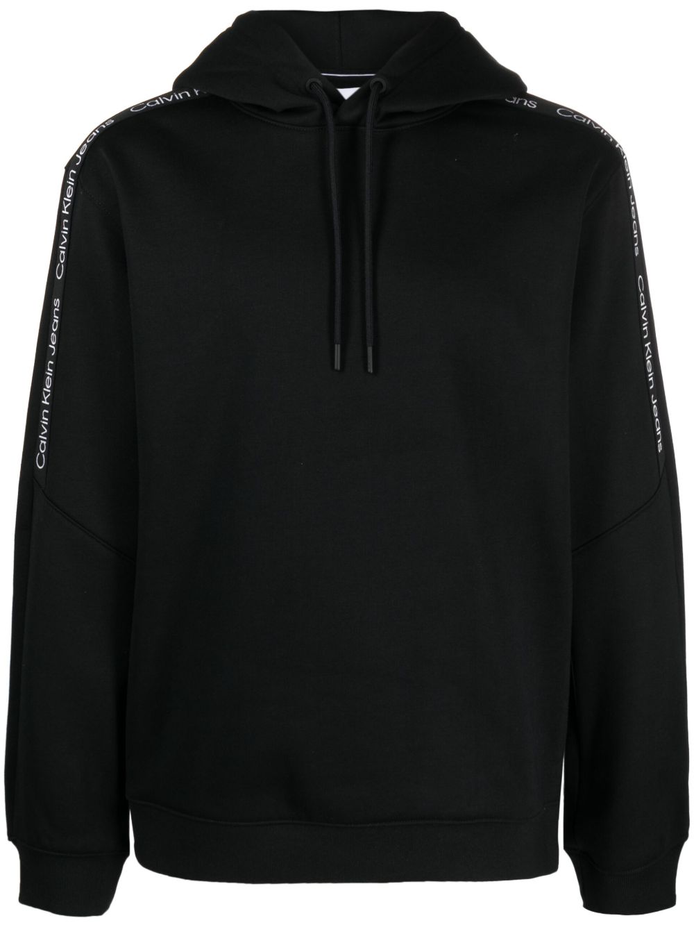 Calvin Klein Jeans logo织带长袖连帽衫 - 黑色