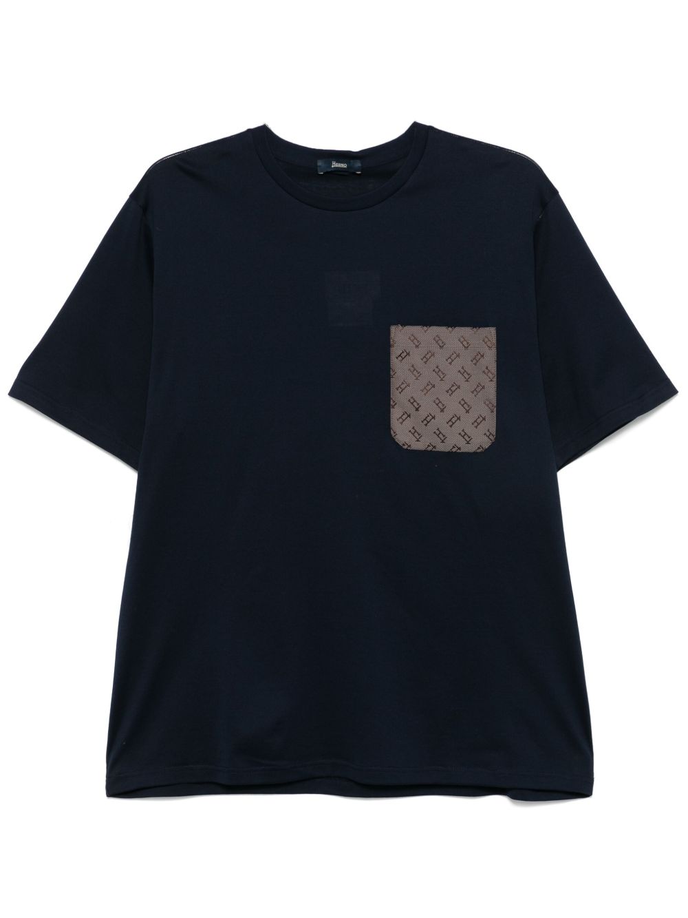 Herno logo刺绣T恤 - 蓝色