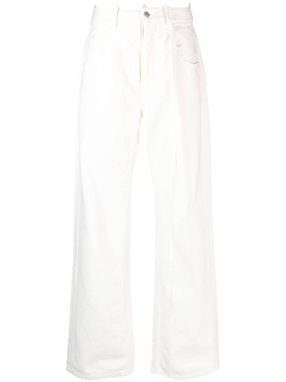 Ann Demeulemeester 棉阔腿裤 - 白色