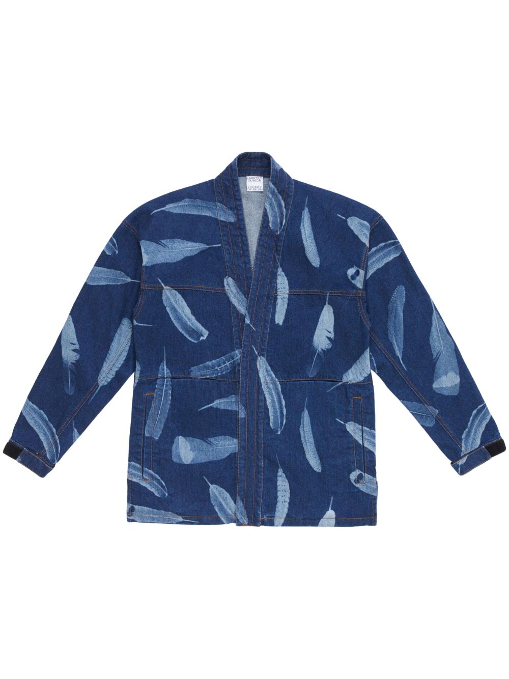Marcelo Burlon County of Milan 羽毛印花牛仔夹克 - 蓝色