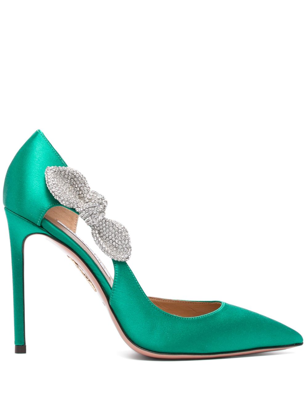 Aquazzura Very Bow Tie Crystal 高跟鞋（10.5厘米） - 绿色