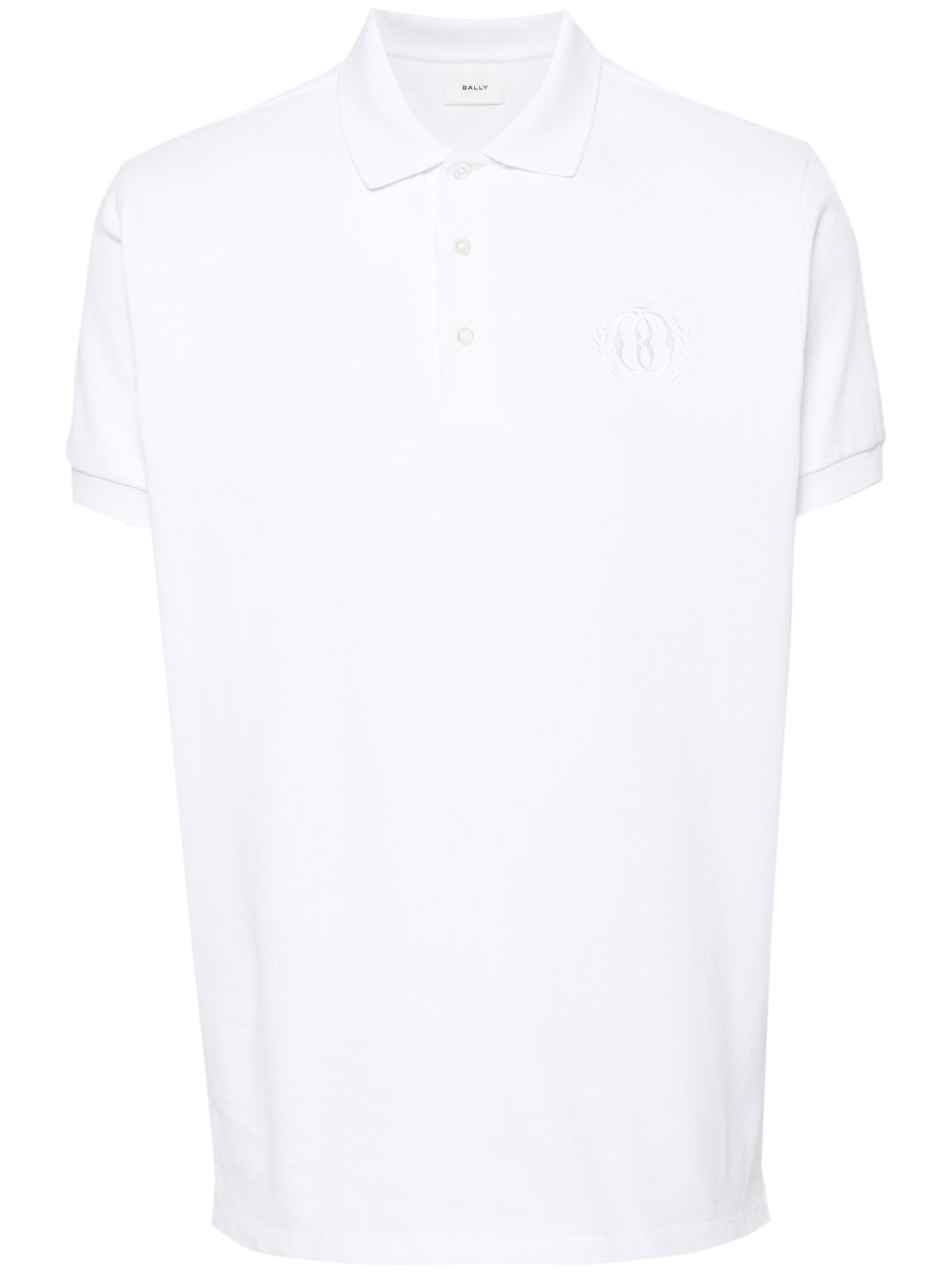Bally logo刺绣polo衫 - 白色