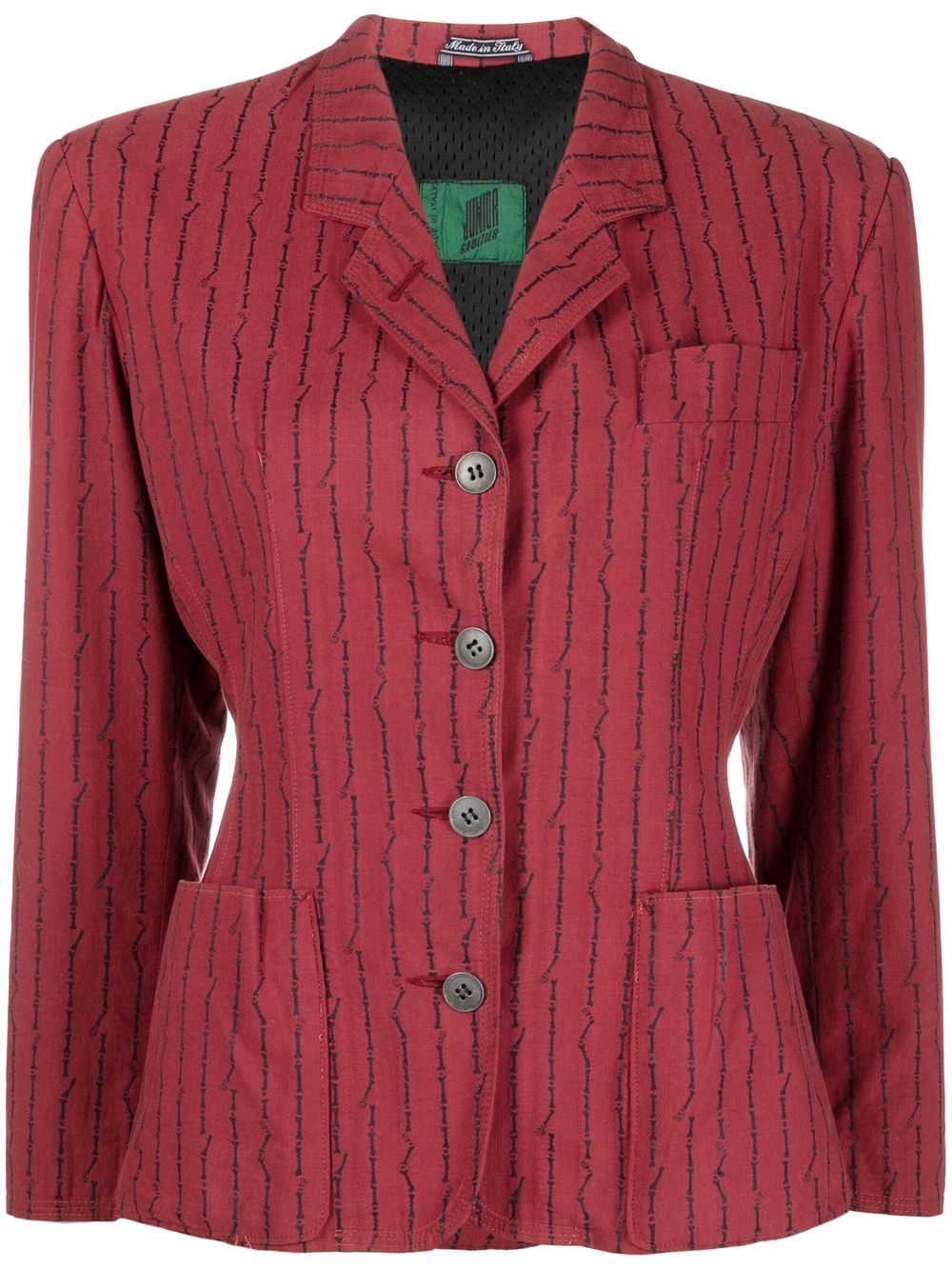 Jean Paul Gaultier Pre-Owned 细条纹西装夹克（1980年代典藏款） - 红色