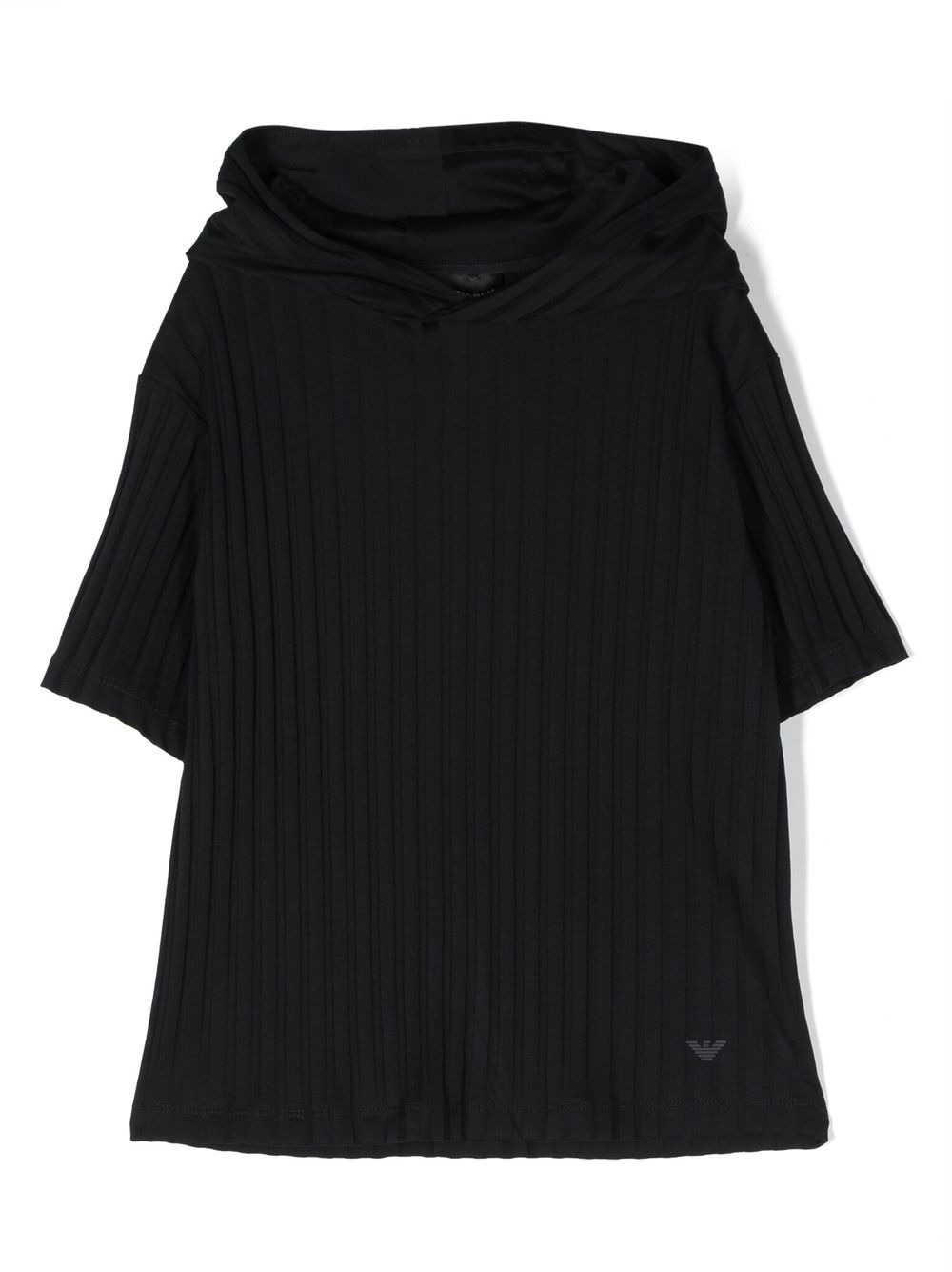 Emporio Armani Kids Iconic Eaglet 棉条纹T恤 - 蓝色