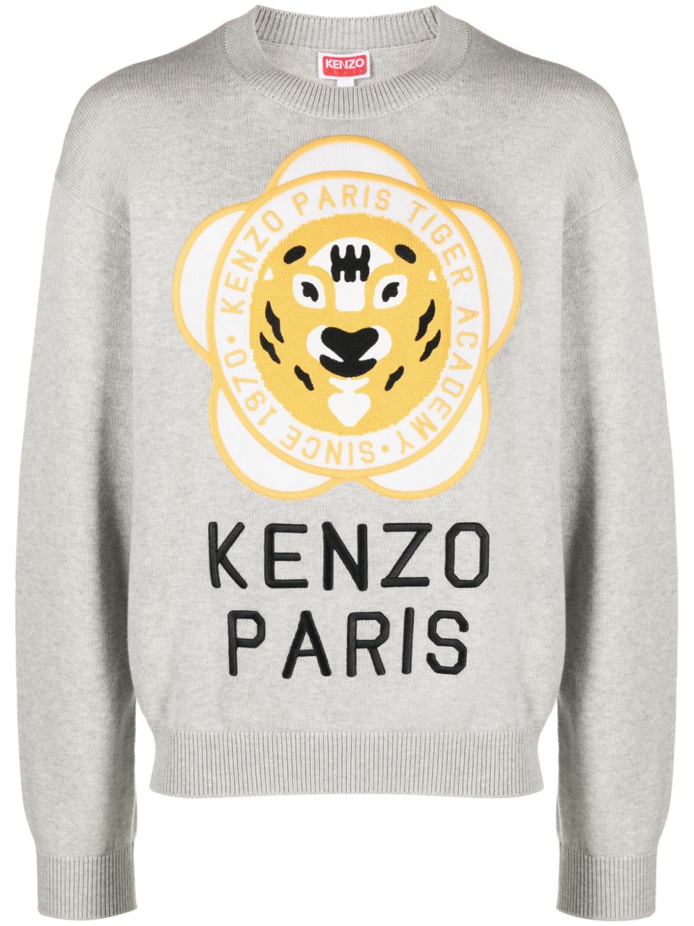 Kenzo 标贴羊毛棉混纺卫衣 - 灰色