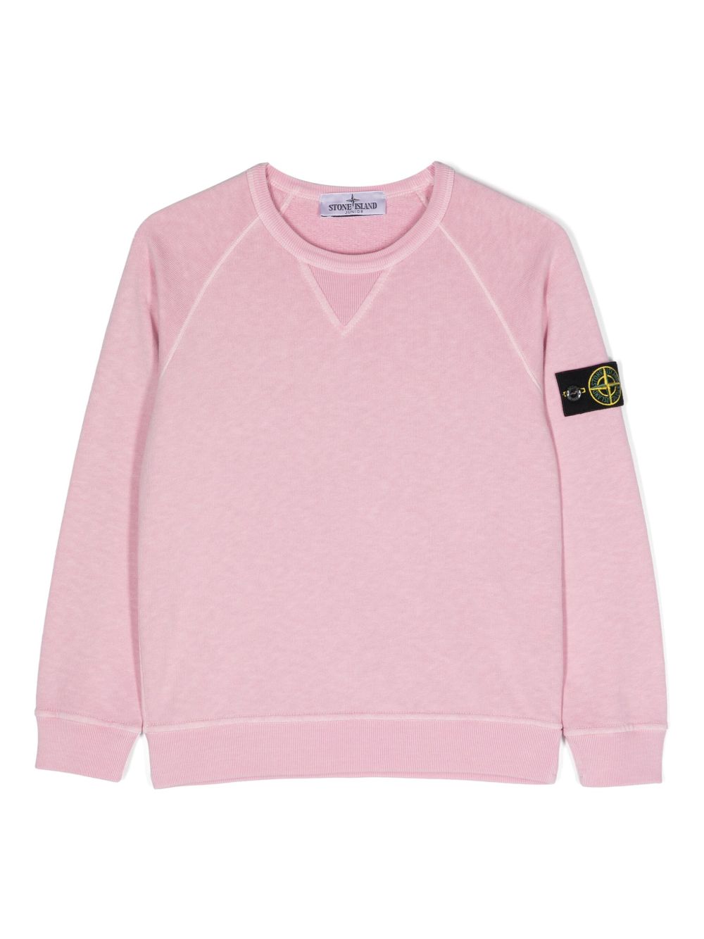 Stone Island Junior 罗盘贴花棉卫衣 - 粉色