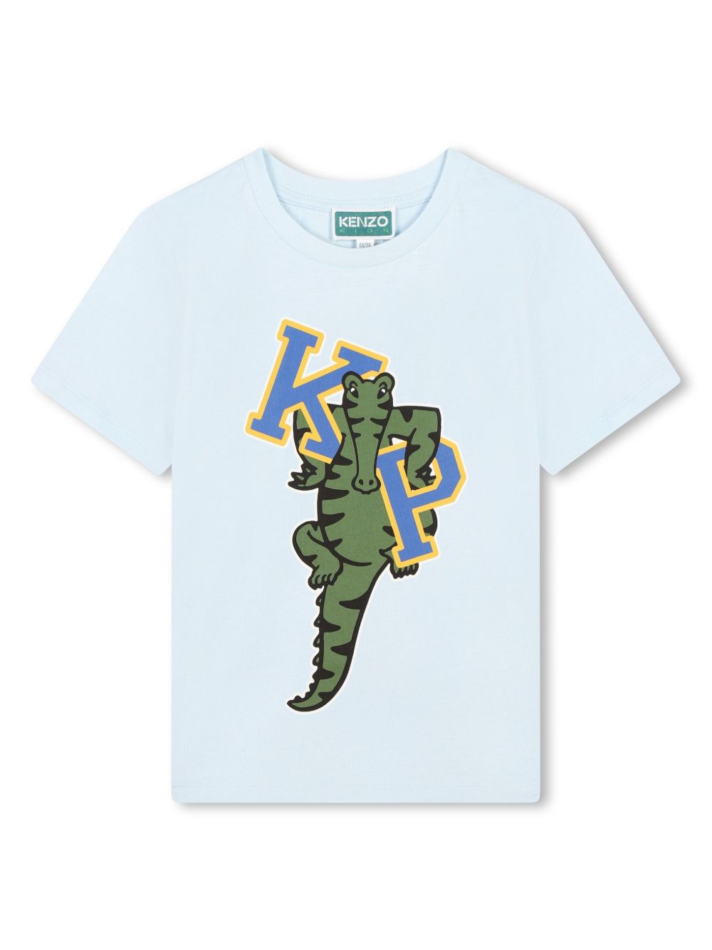 Kenzo Kids 图案印花棉T恤 - 蓝色