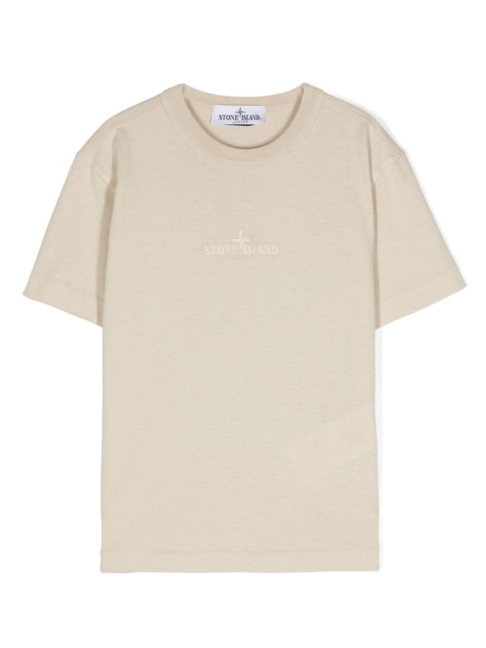 Stone Island Junior logo刺绣棉T恤 - 中性色