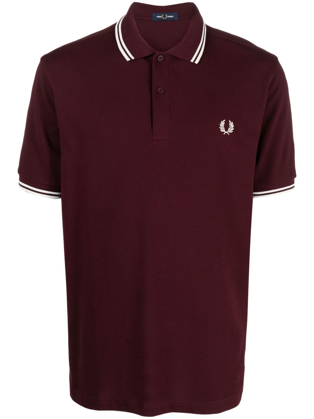 Fred Perry logo刺绣棉polo衫 - 红色