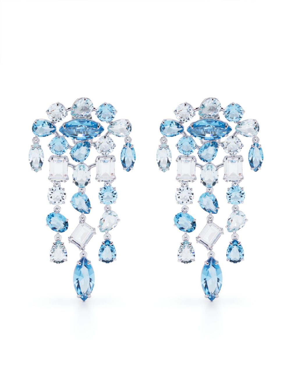 Swarovski Gema 夹扣式耳环 - 蓝色