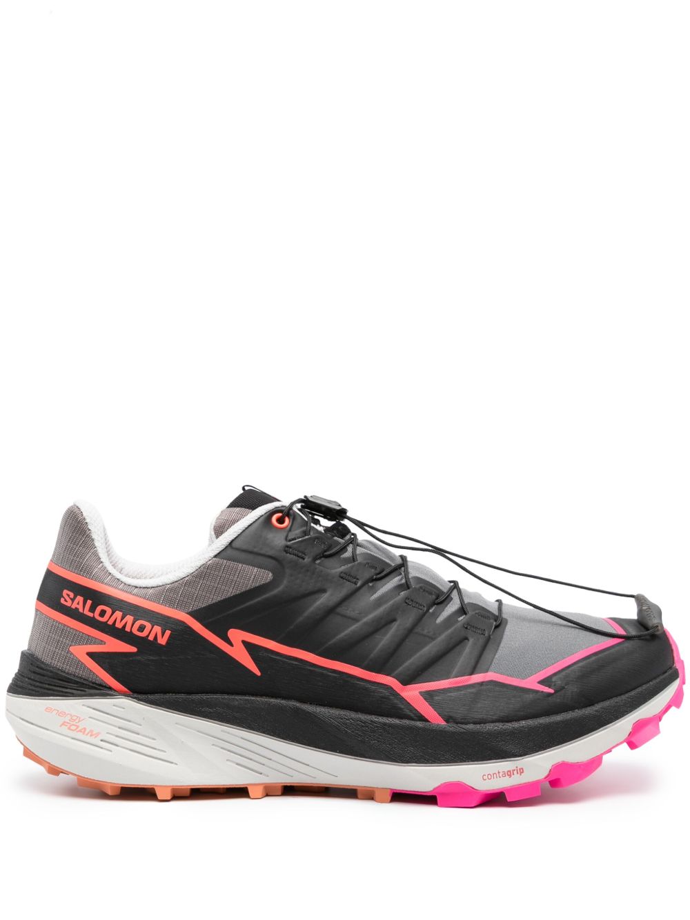 Salomon logo印花拼接设计运动鞋 - 黑色