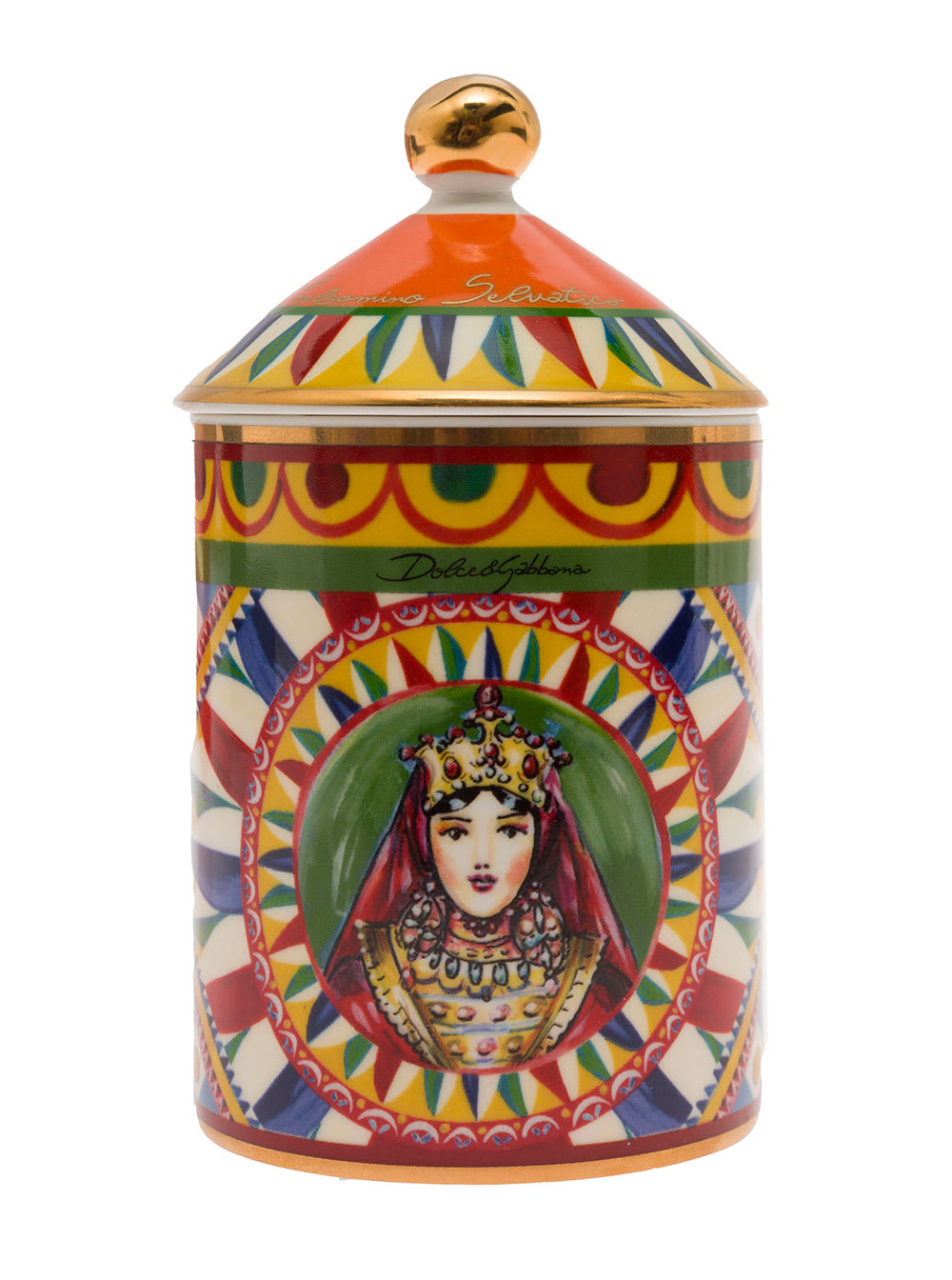 Dolce & Gabbana 野茉莉香氛蜡烛带盖及卡雷托印花