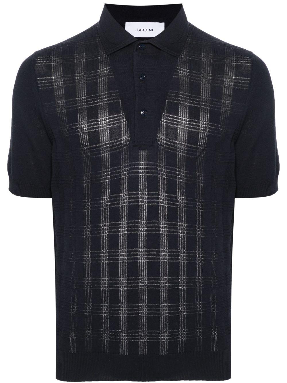Lardini 格纹polo衫 - 蓝色