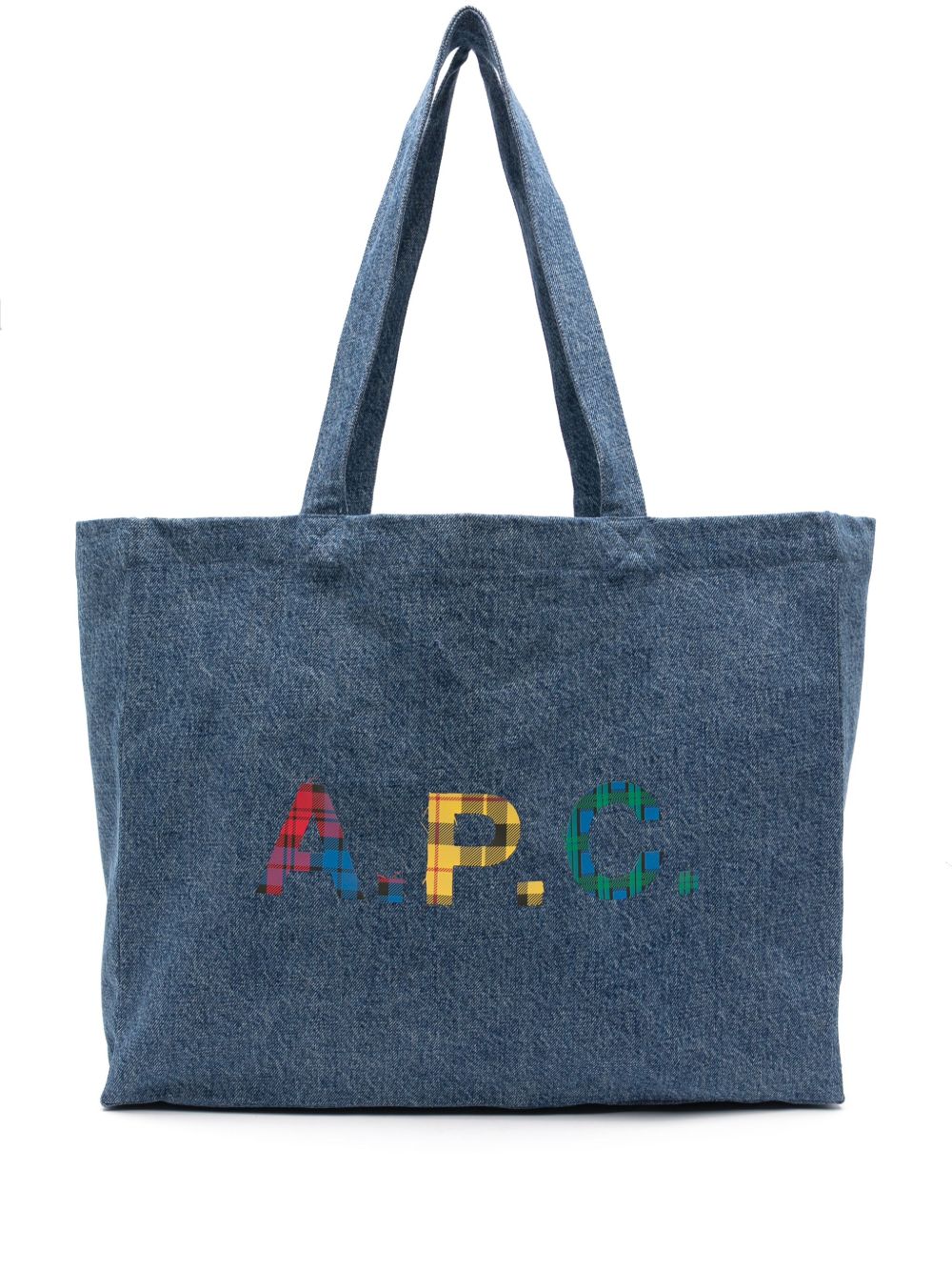 A.P.C. Diane logo印花牛仔托特包 - 蓝色