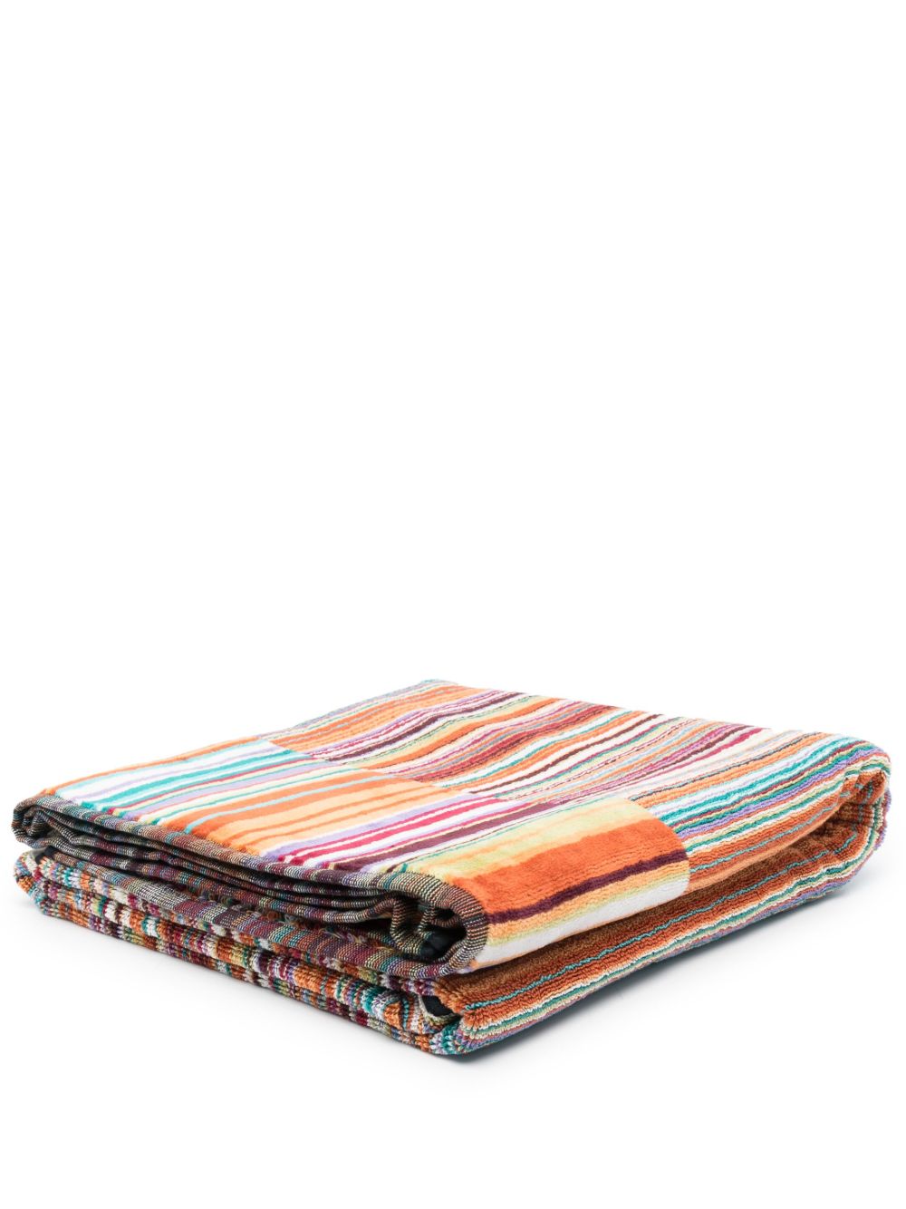 Missoni Home 条纹棉毛巾 - 橘色