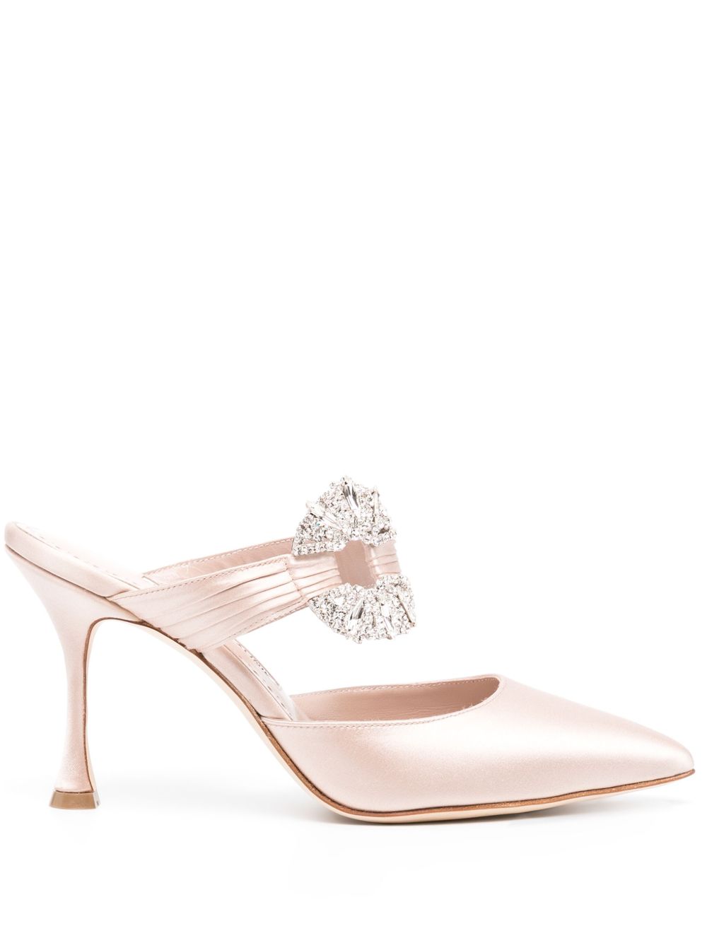 Manolo Blahnik Maidugura 缎面高跟鞋 - 中性色