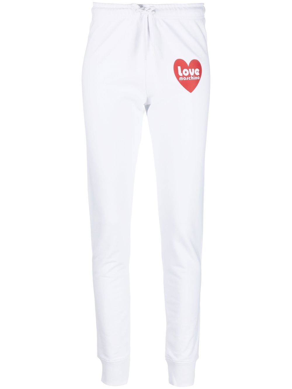 Love Moschino logo印花运动裤 - 白色