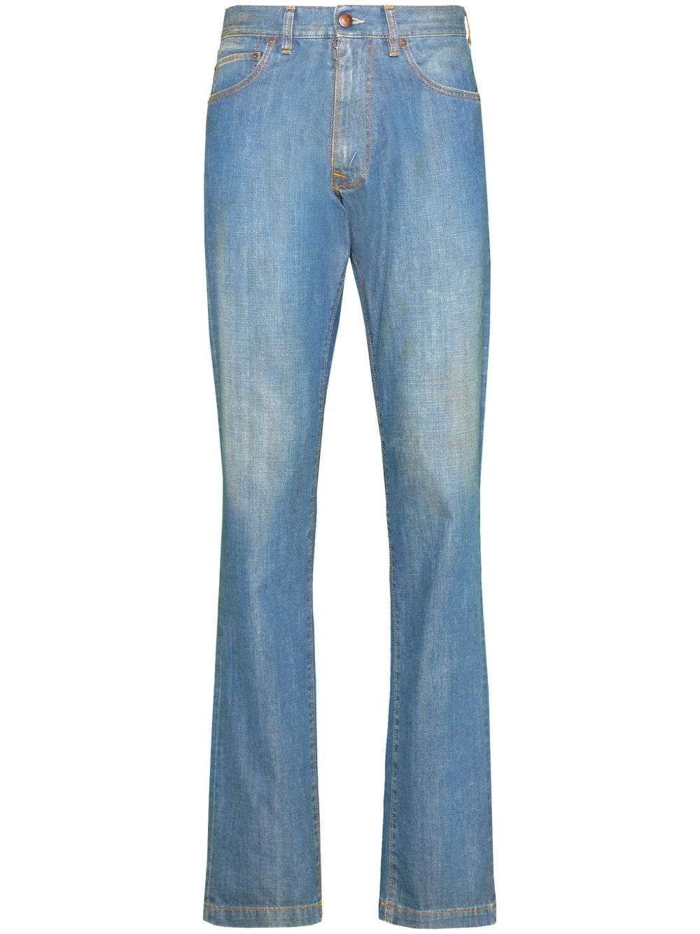 Maison Margiela Americana 翻边牛仔裤 - 蓝色