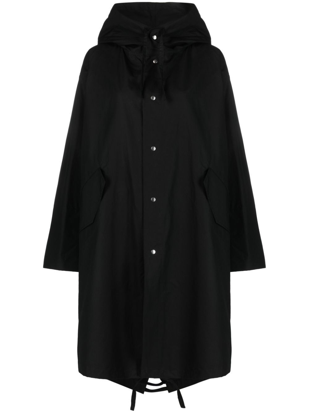 Jil Sander logo印花棉派克外套 - 黑色