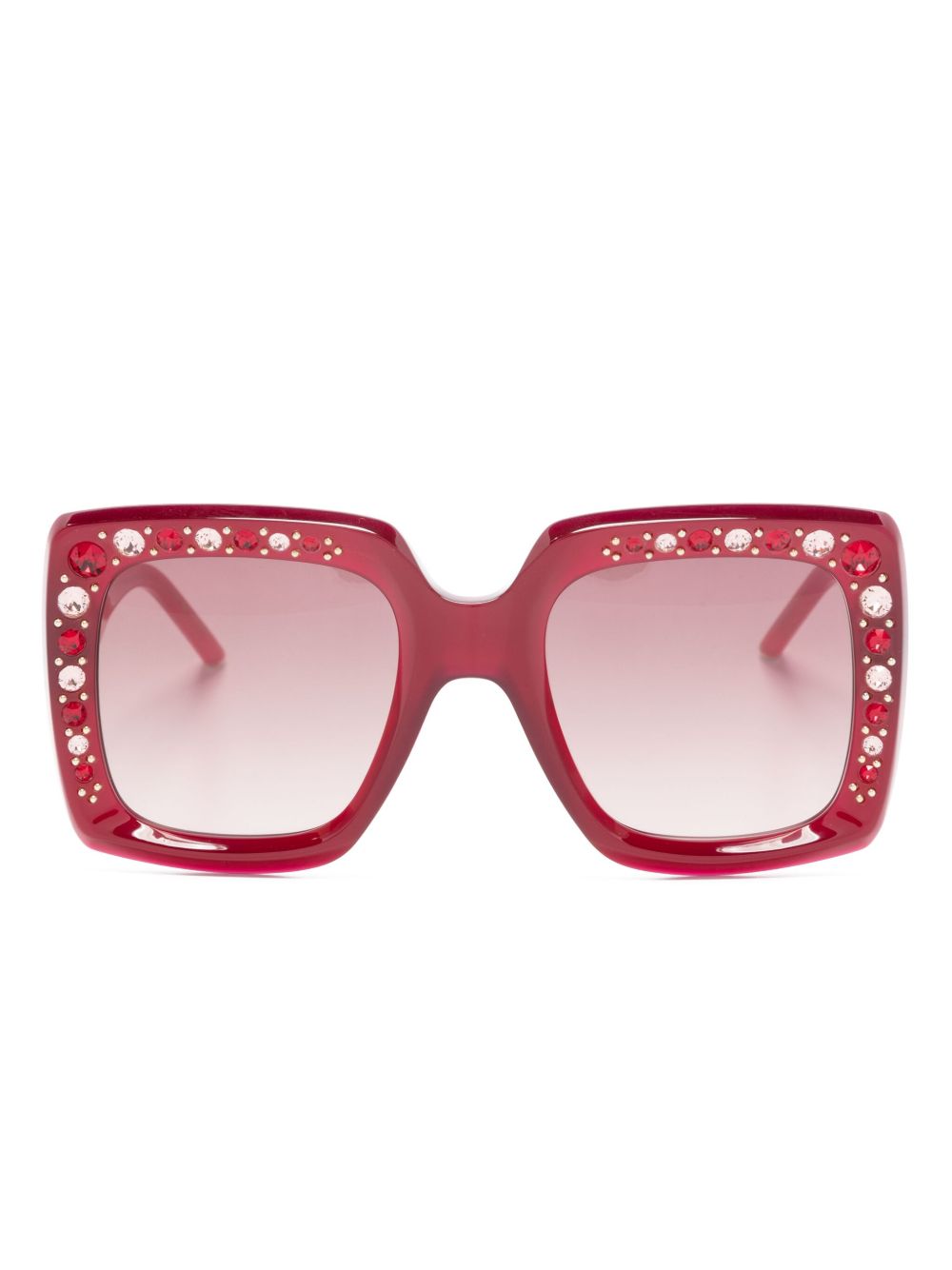 Carolina Herrera 晶饰方框太阳眼镜 - 粉色