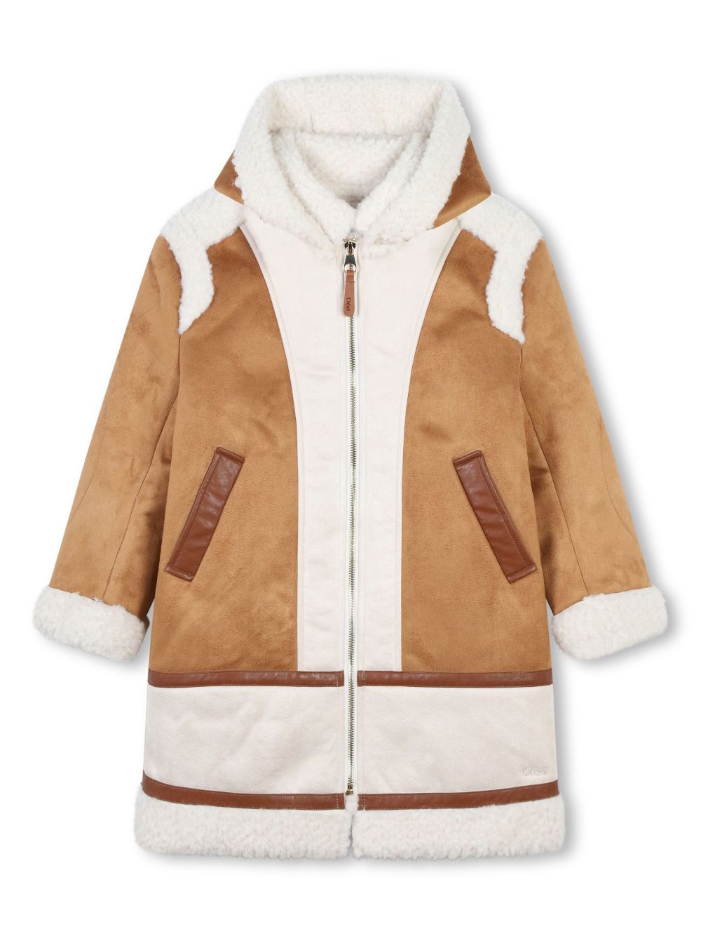 Chloé Kids 人造绒面皮外套 - 中性色