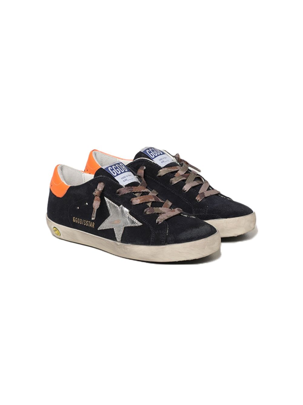 Golden Goose Kids Superstar 绒面皮运动鞋 - 黑色