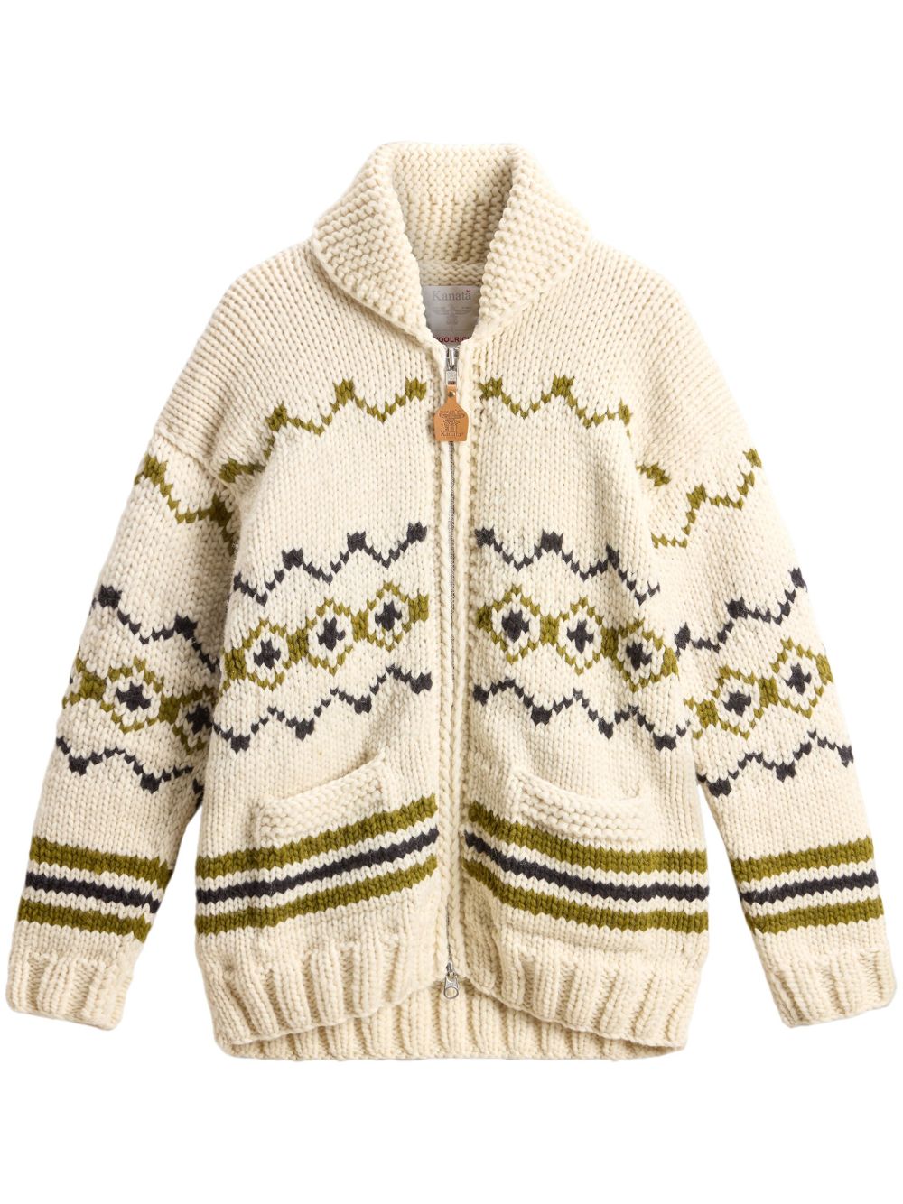Woolrich 拉链羊毛开衫 - 中性色