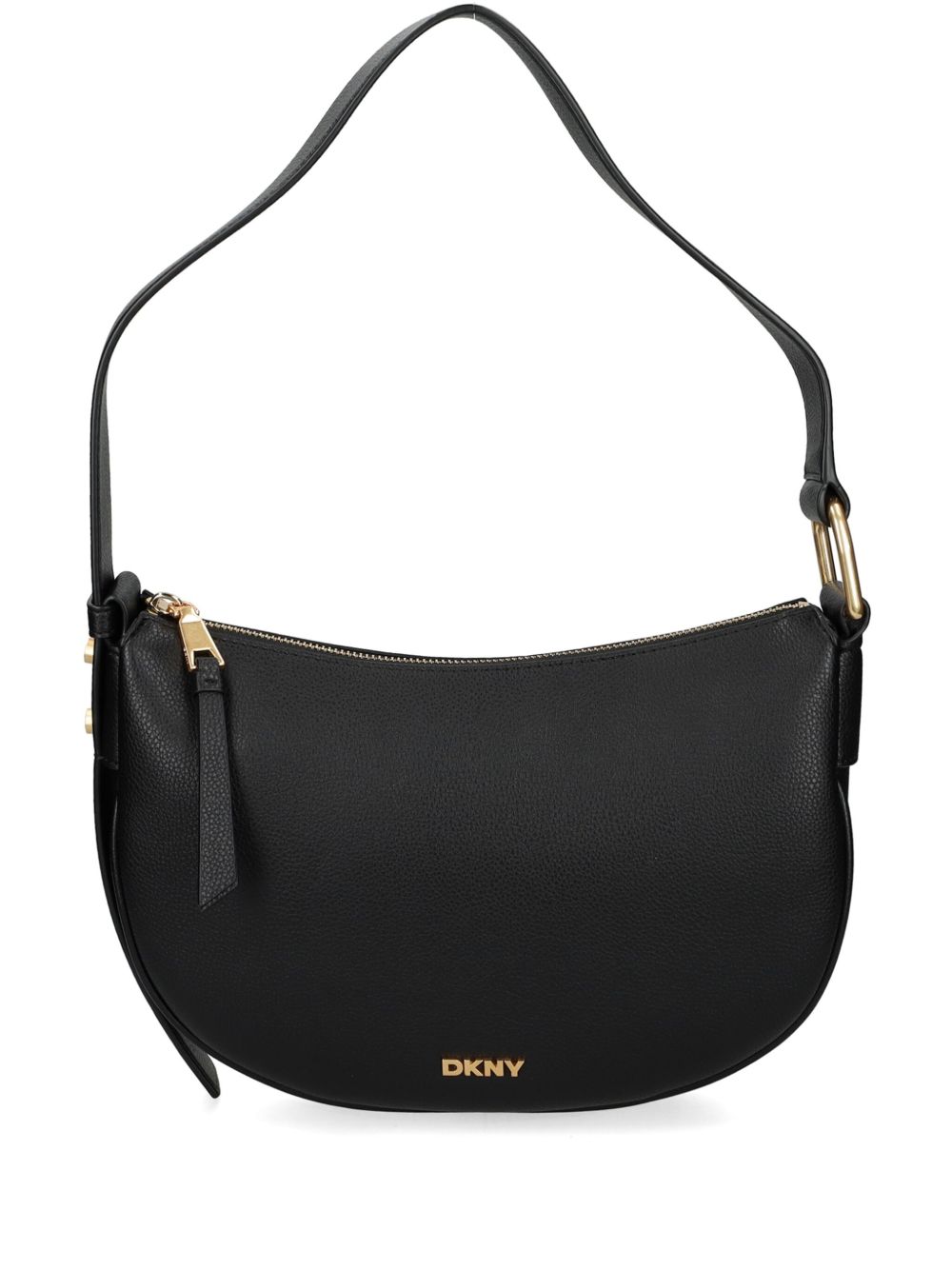 DKNY logo标牌单肩包 - 黑色