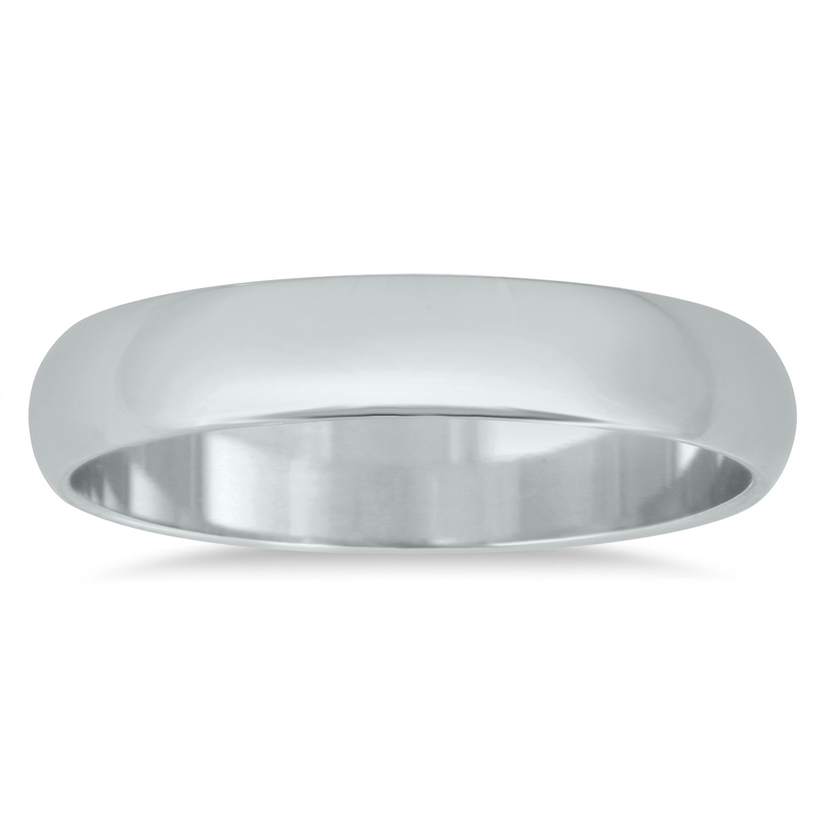 3mm Domed Comfort Fit Wedding Band in 14K White Gold